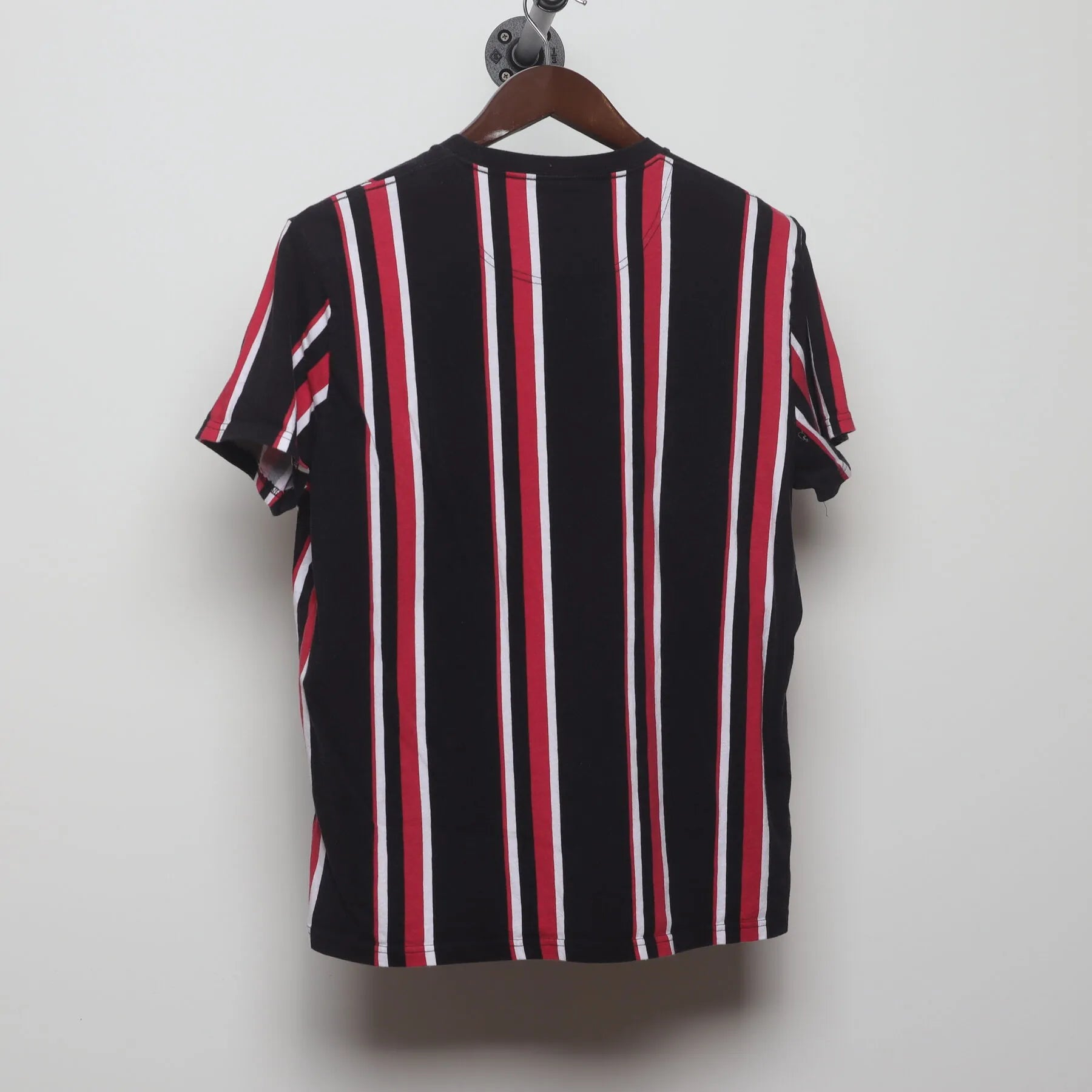 Back view of Vintage Y2K Hollister "Vertical Stripe Logo" T-Shirt - M