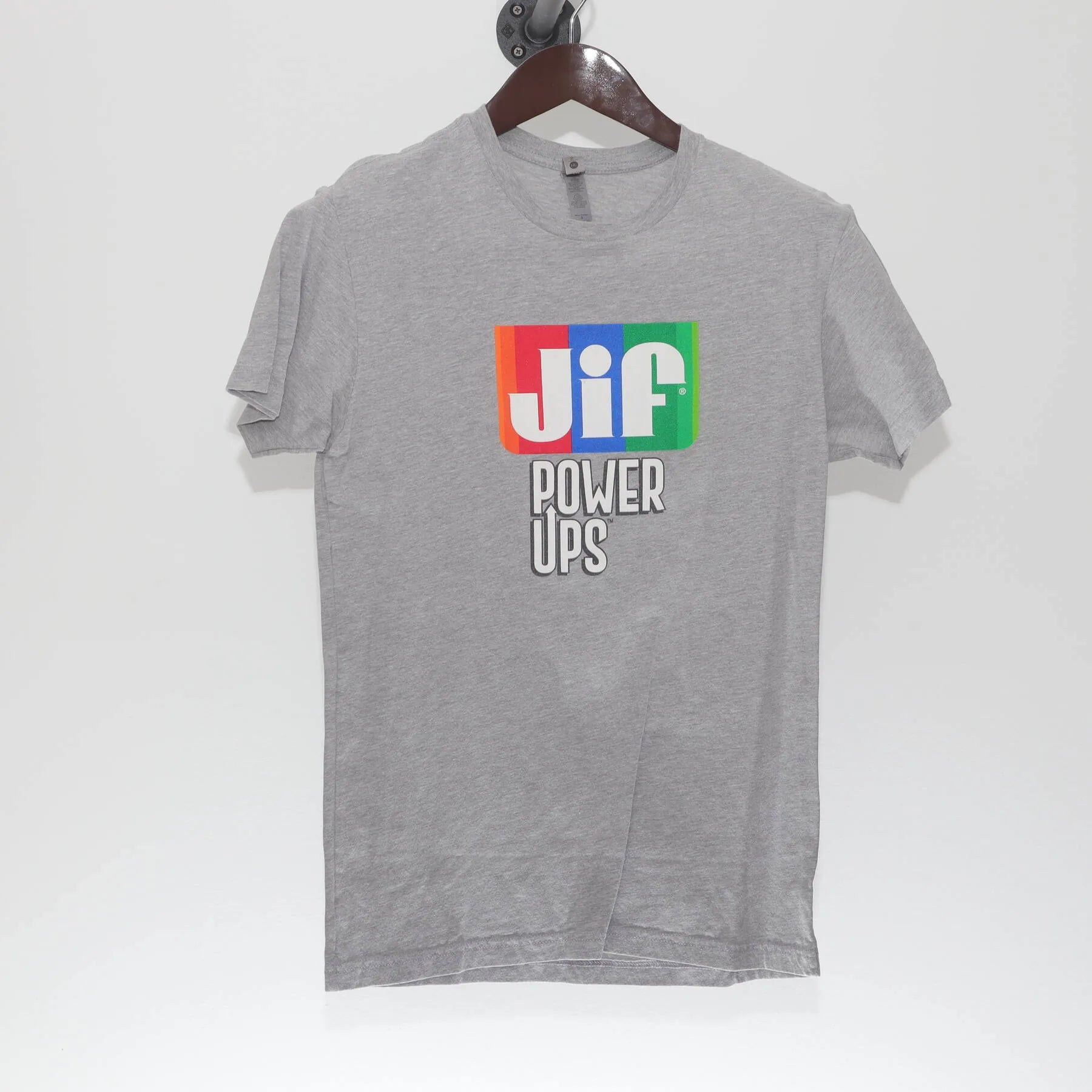 Front view of Vintage 2010s Jif "Power Ups" T-Shirt - XS