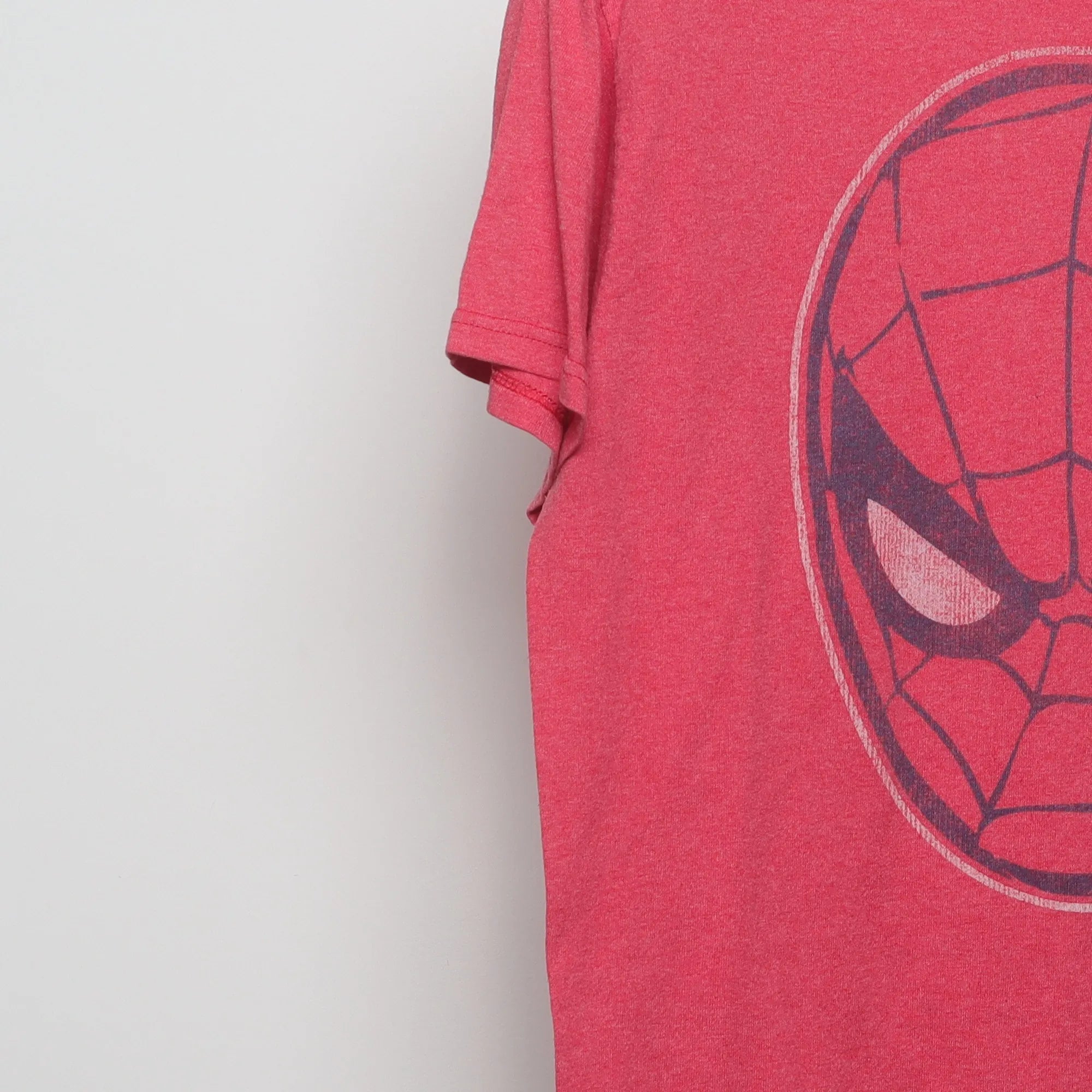 Close-up of the sleeve on the Marvel Spider-Man Retro Faded Graphic T-Shirt L