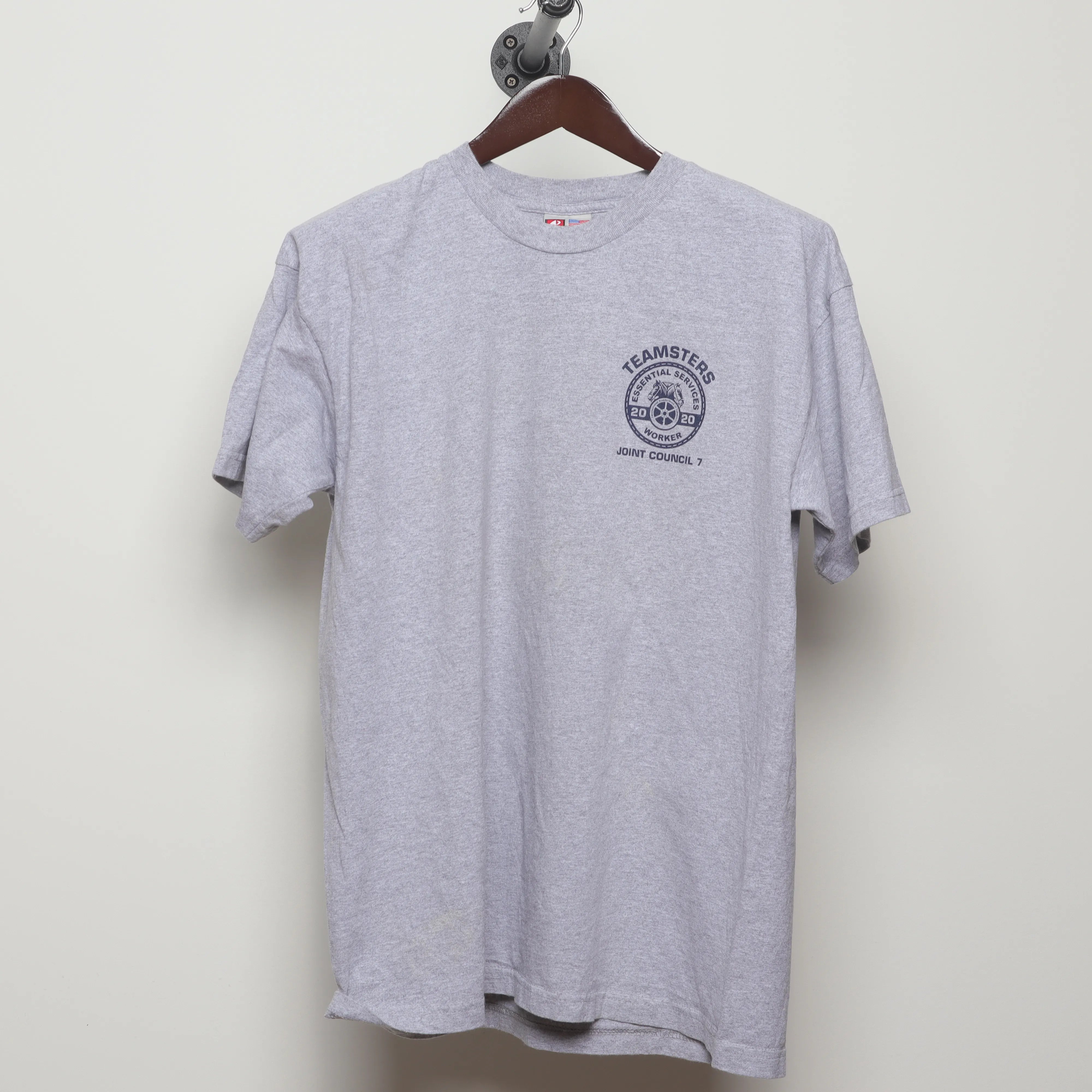 Front view of Modern 2020s Teamsters Essential Worker Tee L