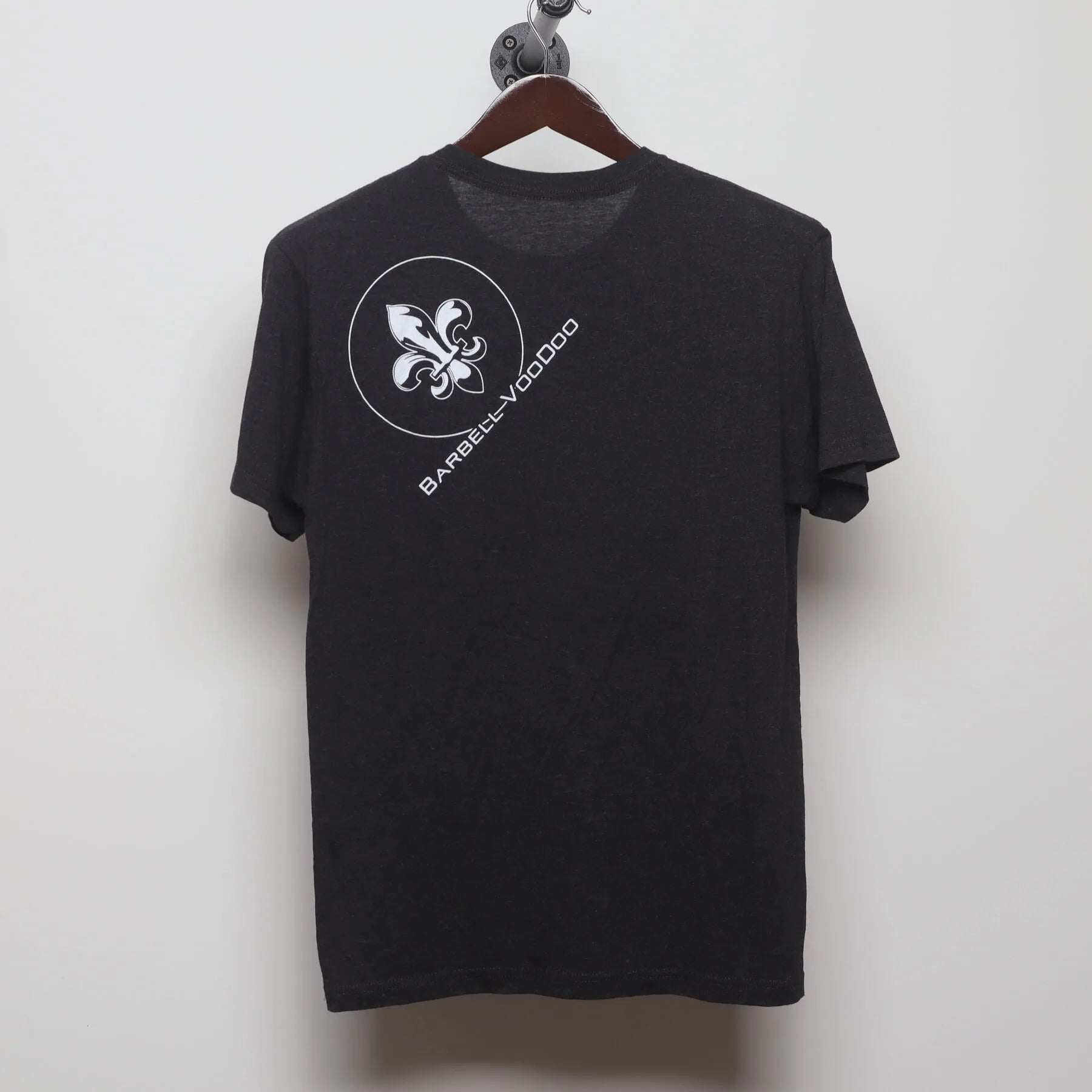 Back view of Modern Barbell Voodoo "Dunkin' Deadlifts" T-Shirt - M