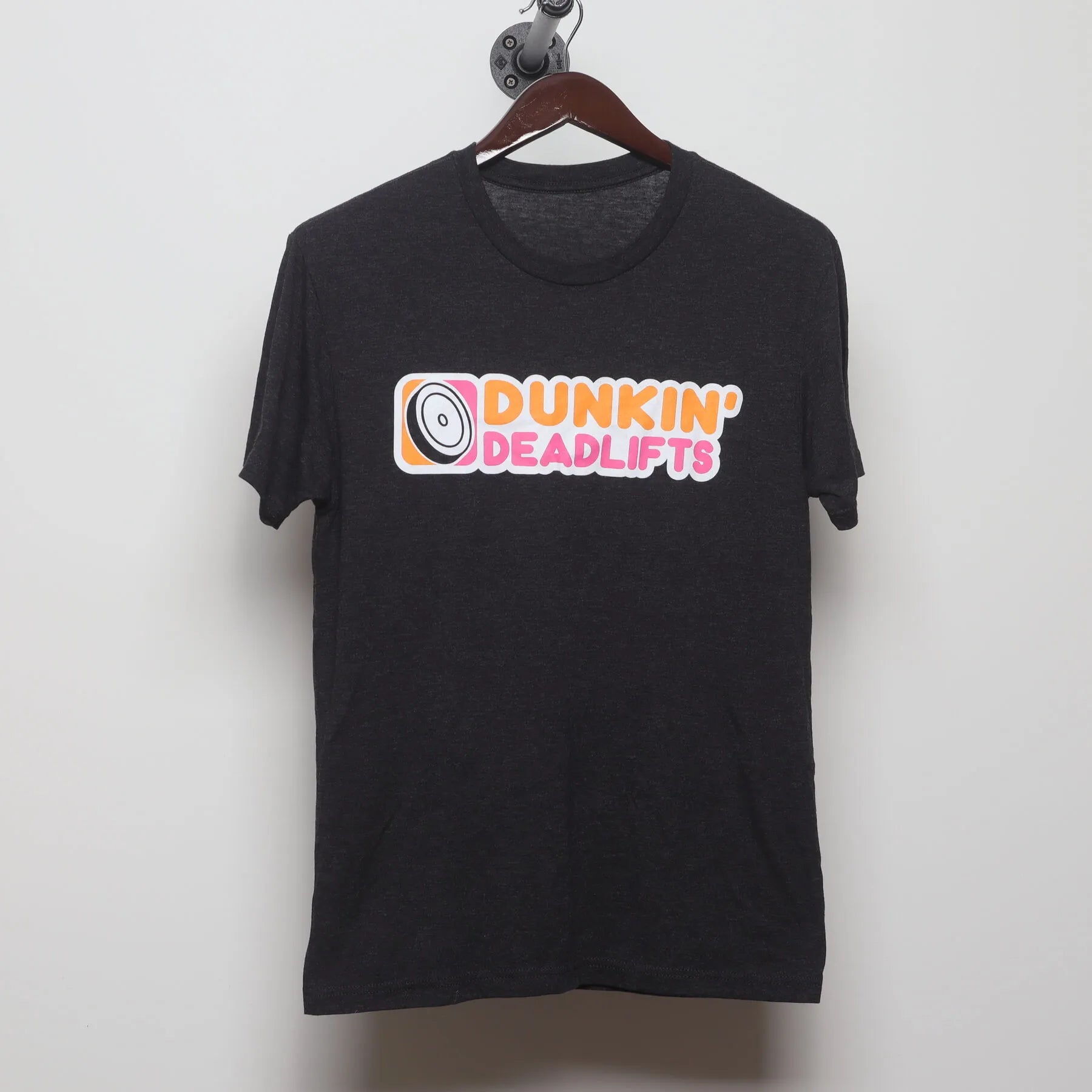 Front view of Modern Barbell Voodoo "Dunkin' Deadlifts" T-Shirt - M