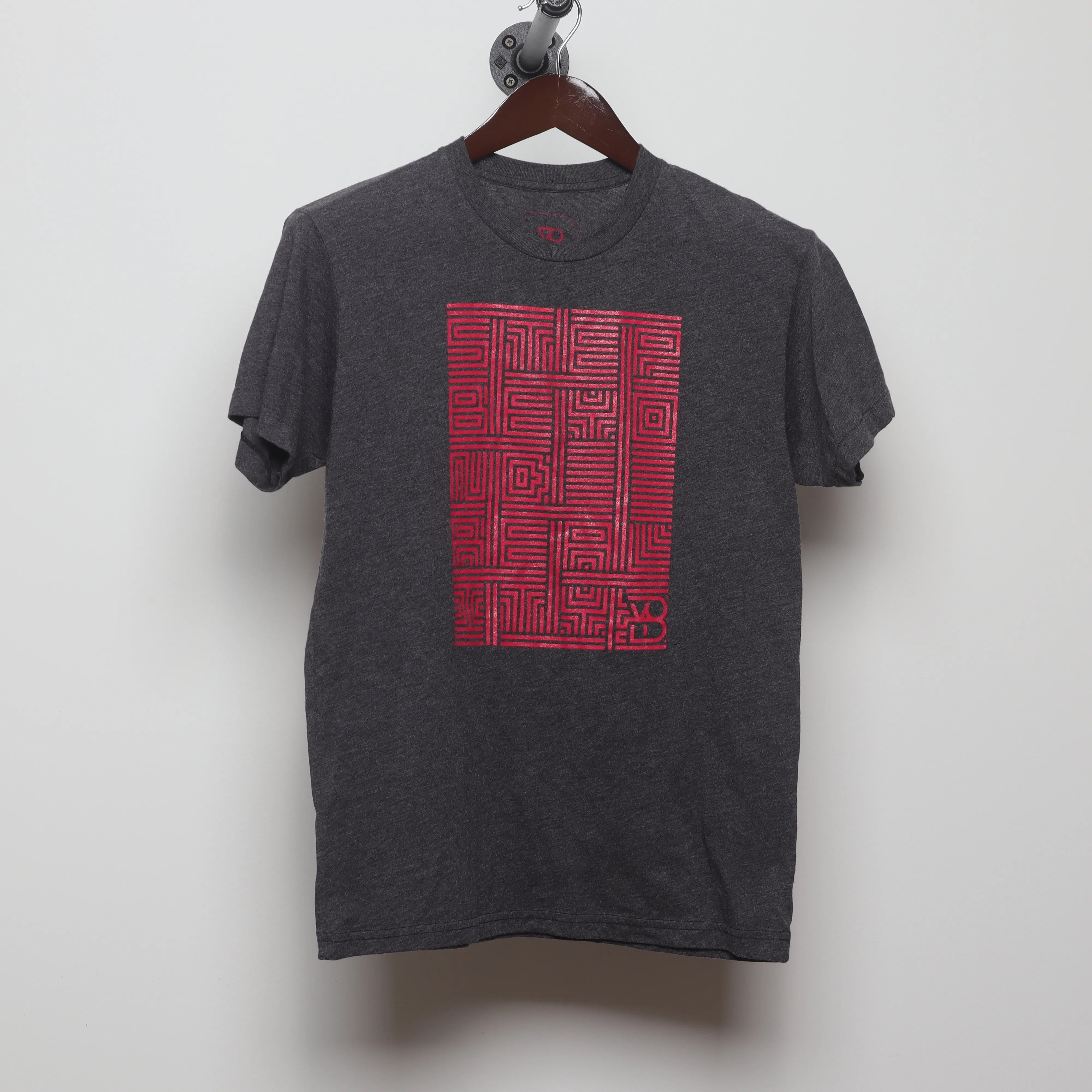 Front view of Modern Beyond Reality Maze Graphic T-Shirt M