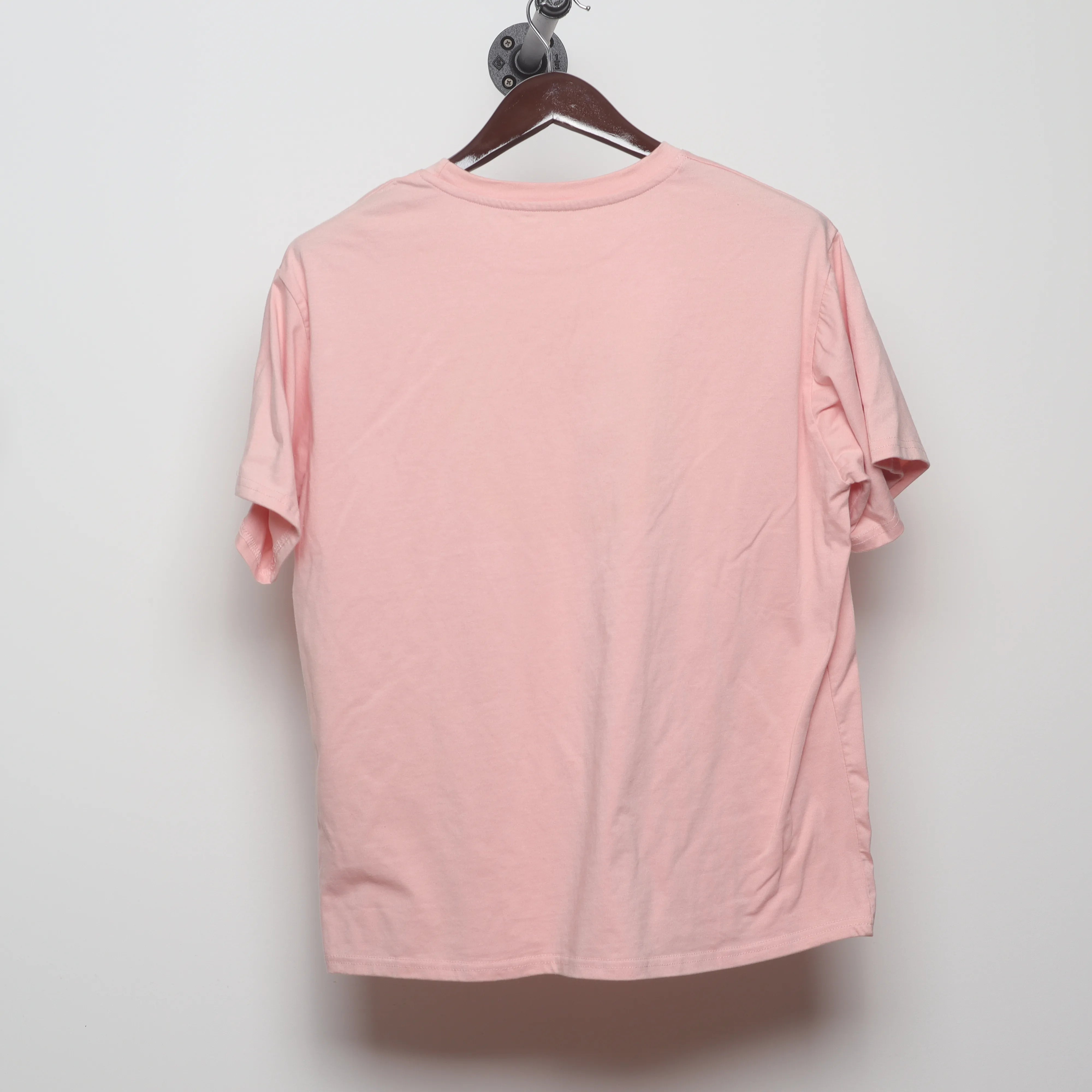 Back view of Modern Drippy Smiley Face Graphic Tee L