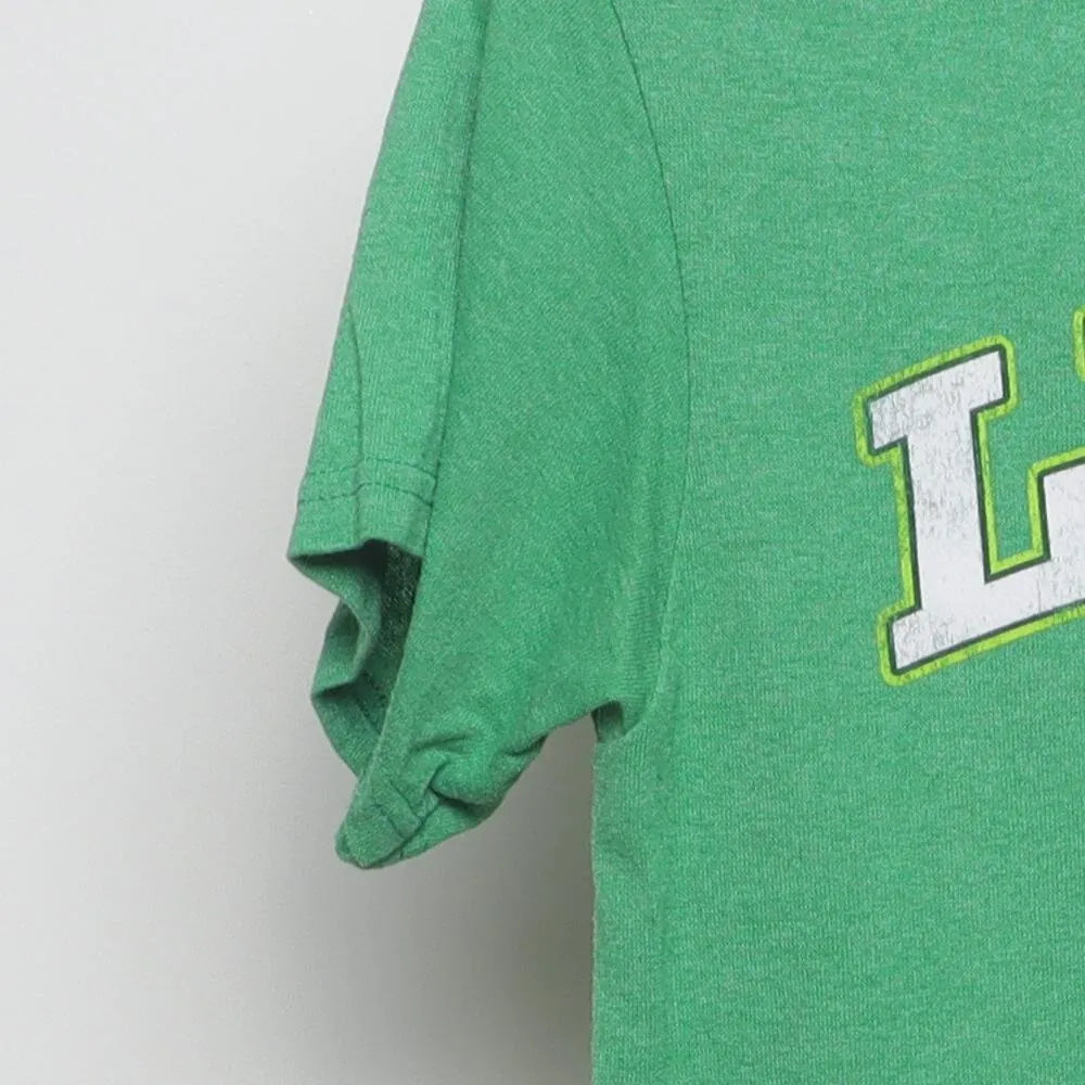 Close-up of the sleeve on the Modern Gildan "Lucky Shirt" T-Shirt - S
