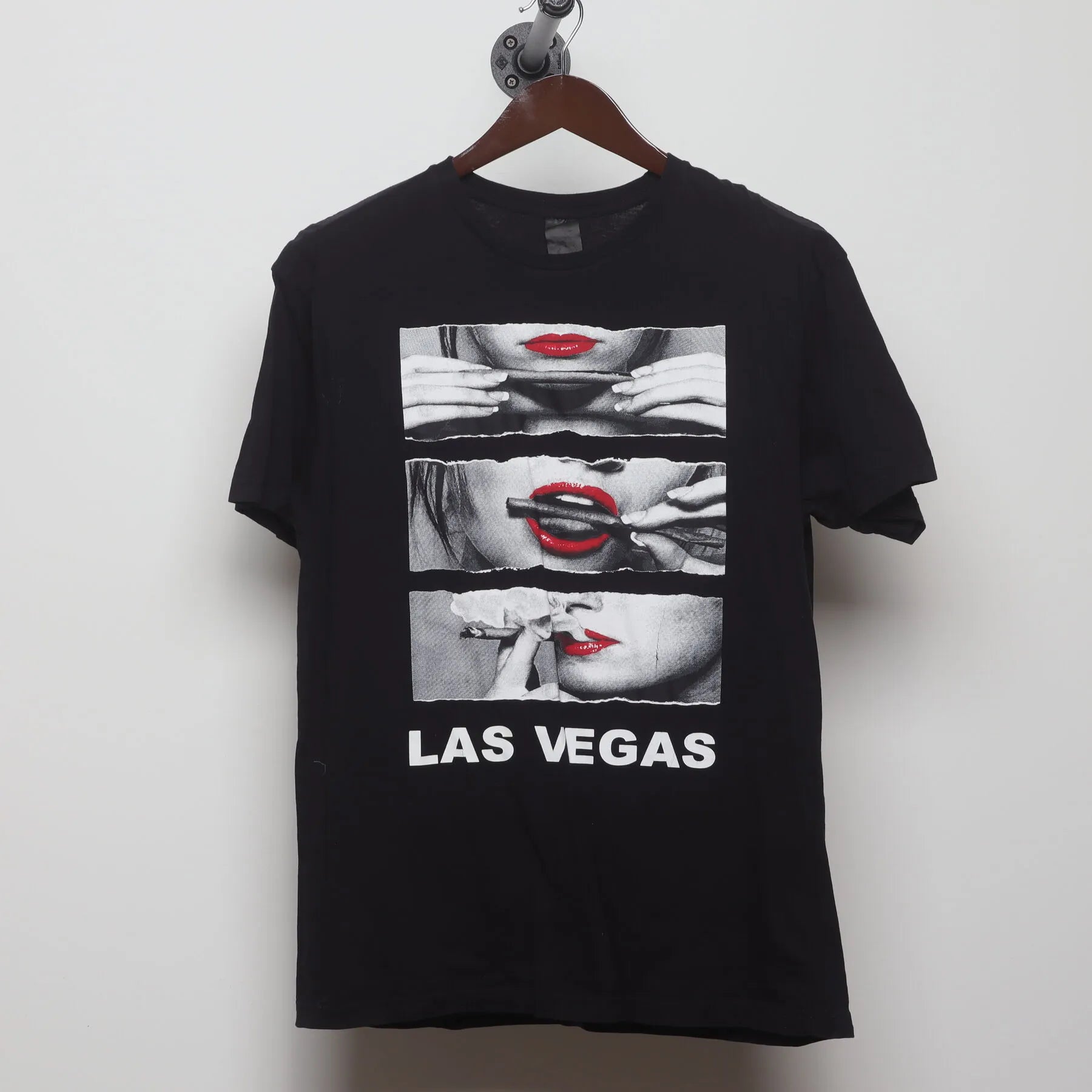 Front view of Modern Las Vegas "Rolling Lips" T-Shirt - L
