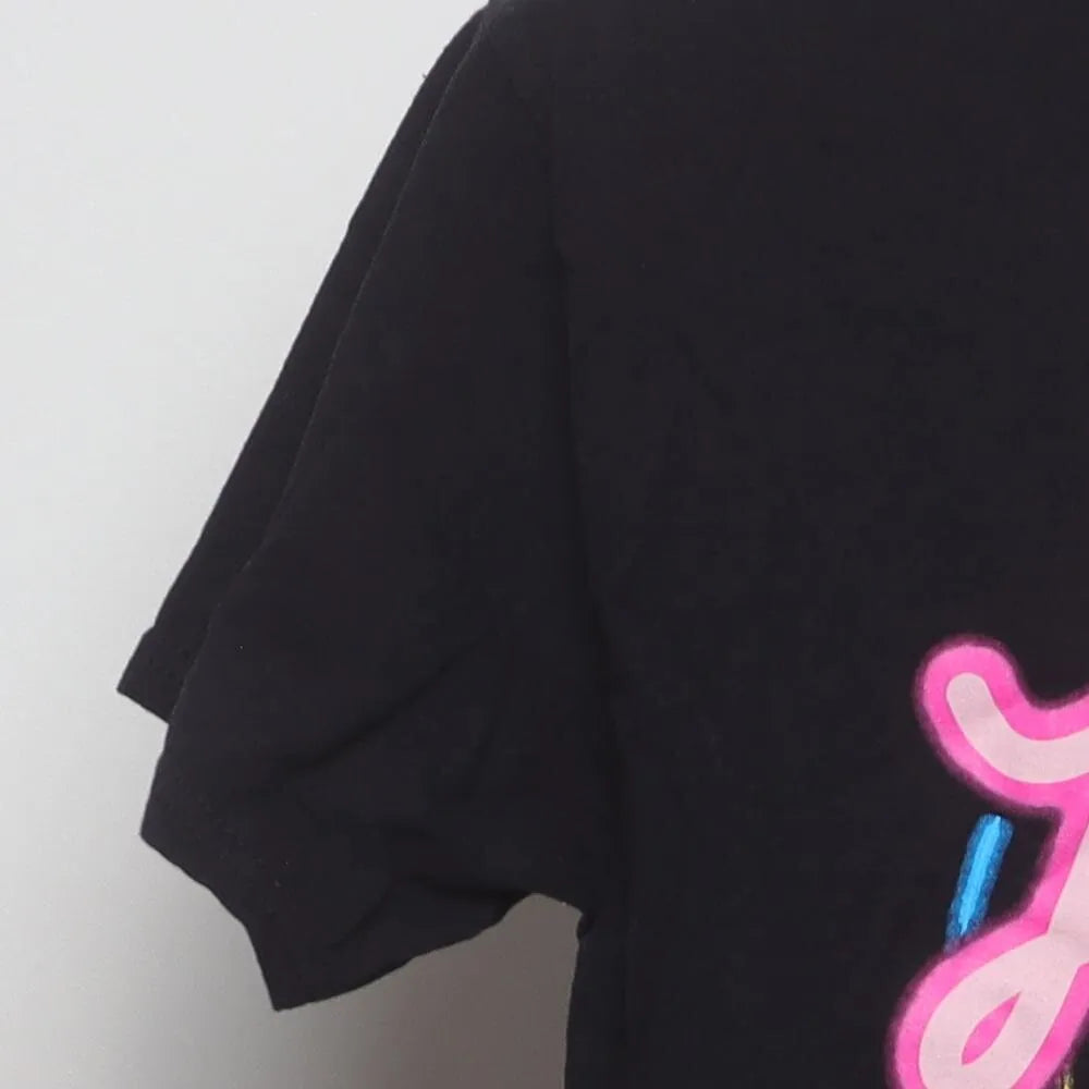 Close-up of the sleeve on the Modern "Late Nite" Neon Sign T-Shirt - S