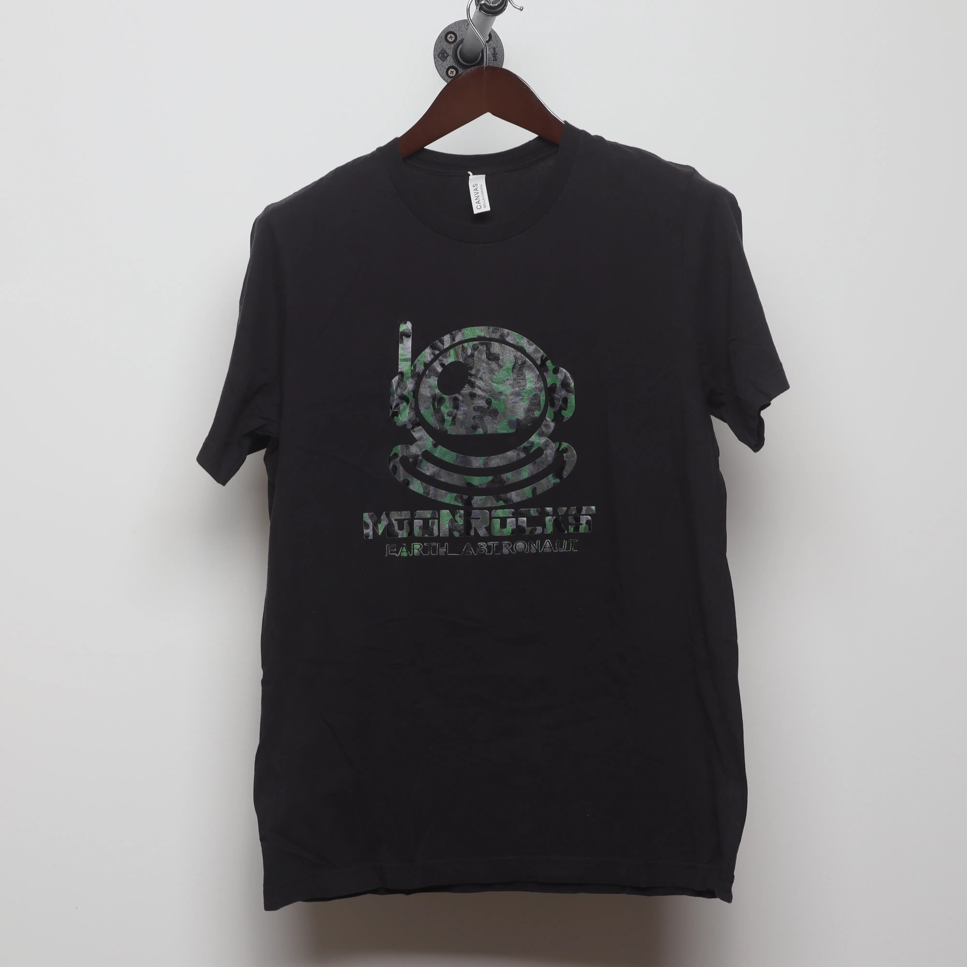 Front view of Modern Moonrocks Astronaut Camo Graphic Tee M