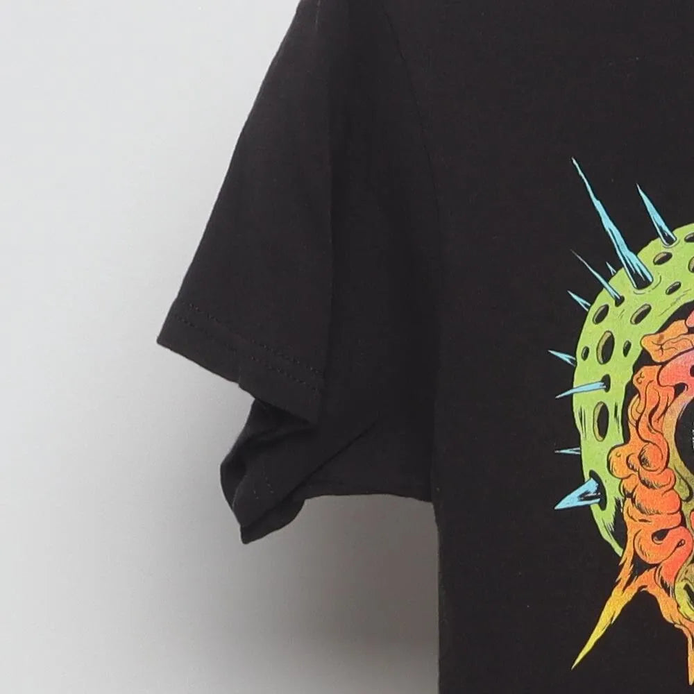 Close-up of the sleeve on the Modern Rick and Morty "Psychedelic Zombie Heads" T-Shirt - XS