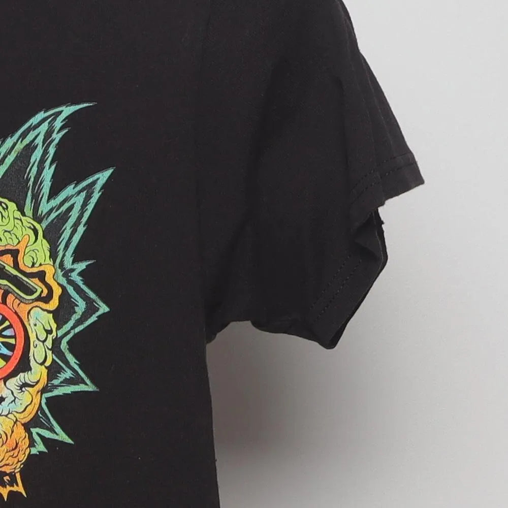 Close-up of the sleeve on the Modern Rick and Morty "Psychedelic Zombie Heads" T-Shirt - XS