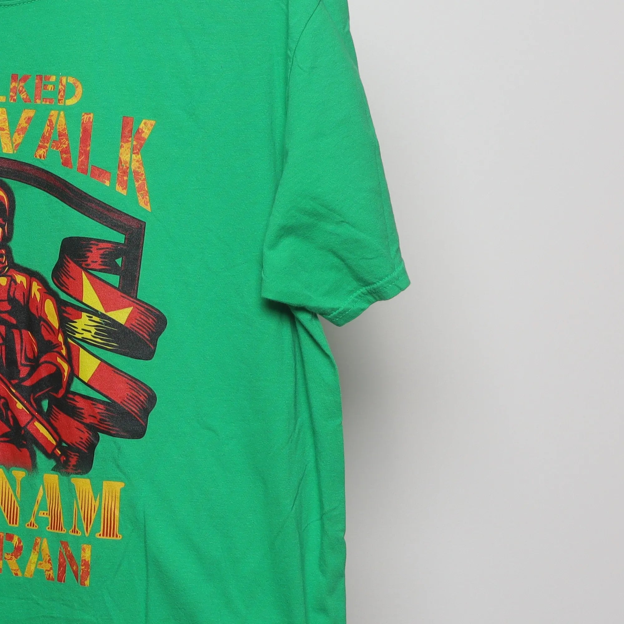 Close-up of the sleeve on the Modern Vietnam Veteran Military Tribute T-Shirt XL