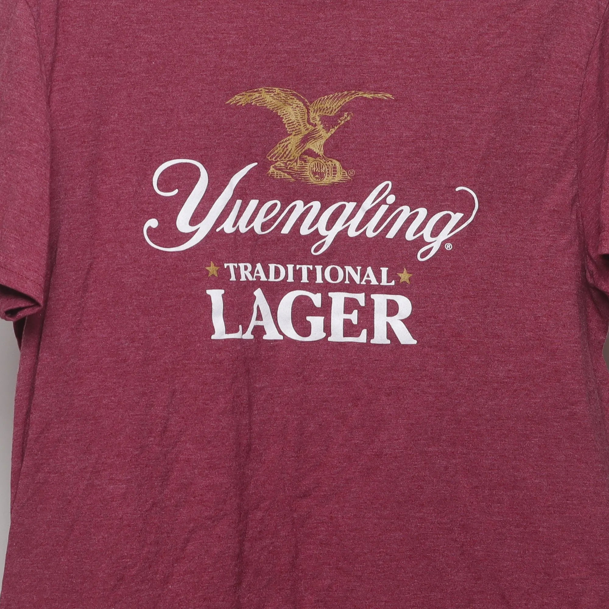 Close-up of the main graphic on the Modern Yuengling Lager Brewery Logo T-Shirt L