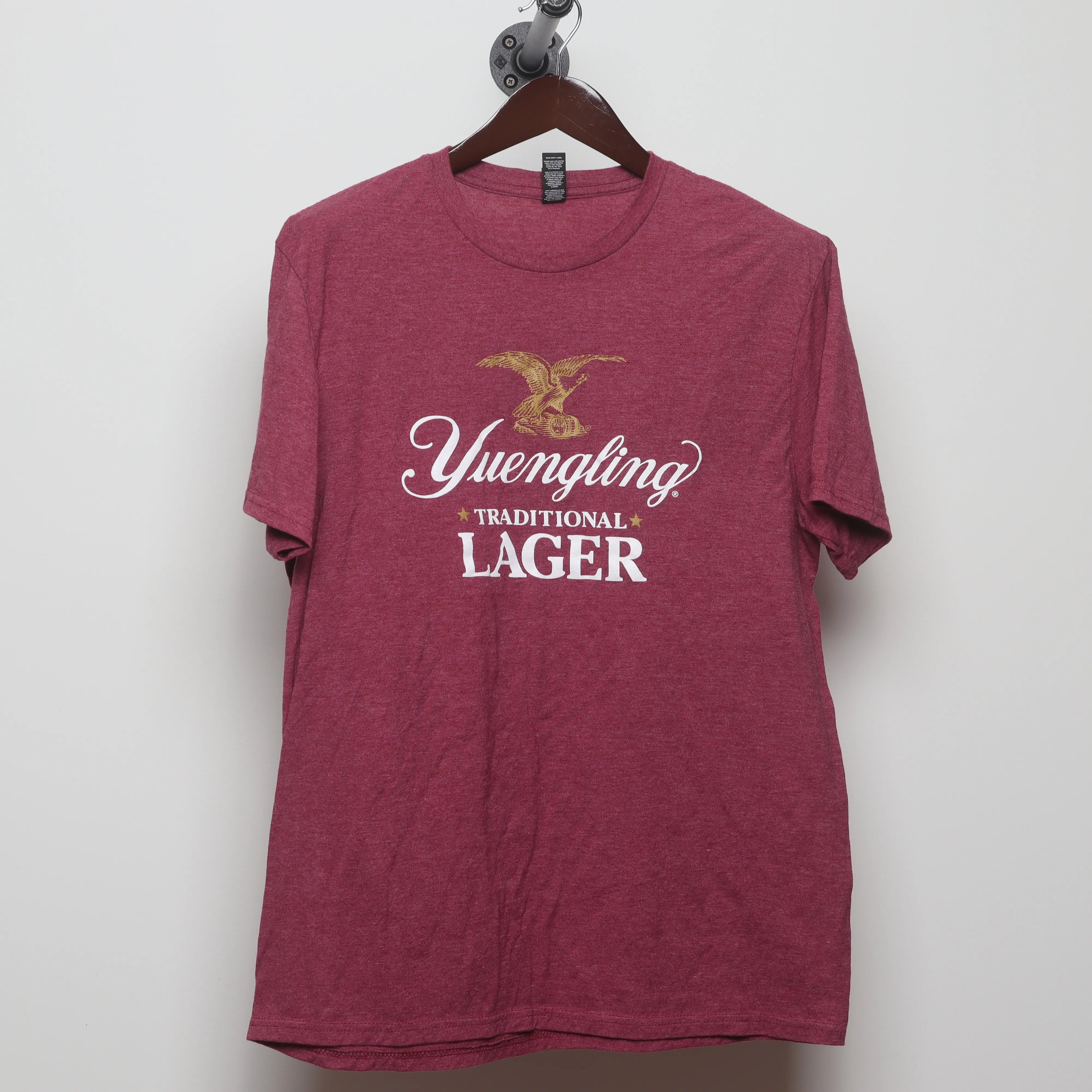 Front view of Modern Yuengling Lager Brewery Logo T-Shirt L