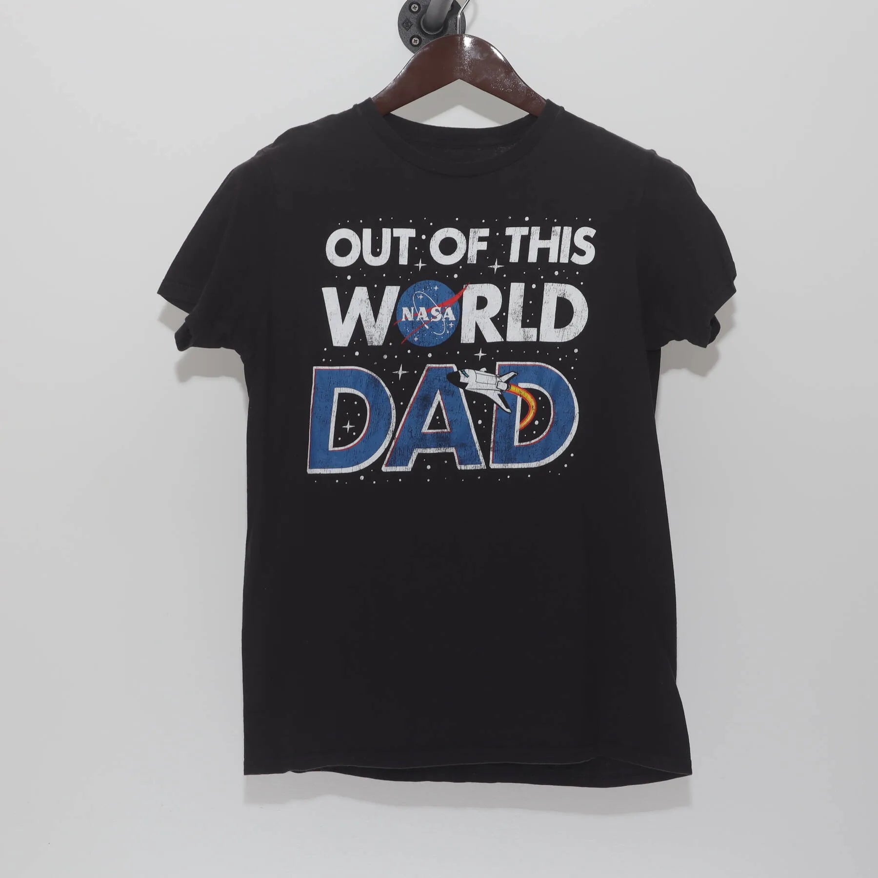 Front view of Vintage Y2K NASA "Out Of This World Dad" T-Shirt - S