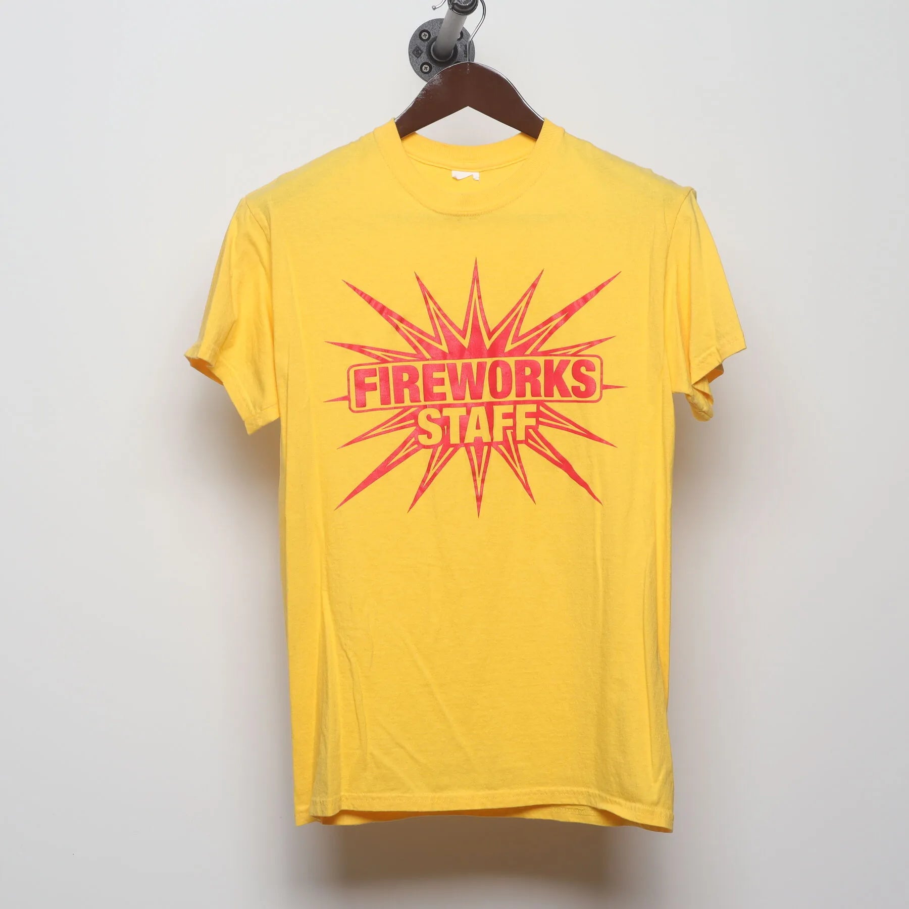 Front view of Vintage 1980s "Fireworks Staff" T-Shirt - M