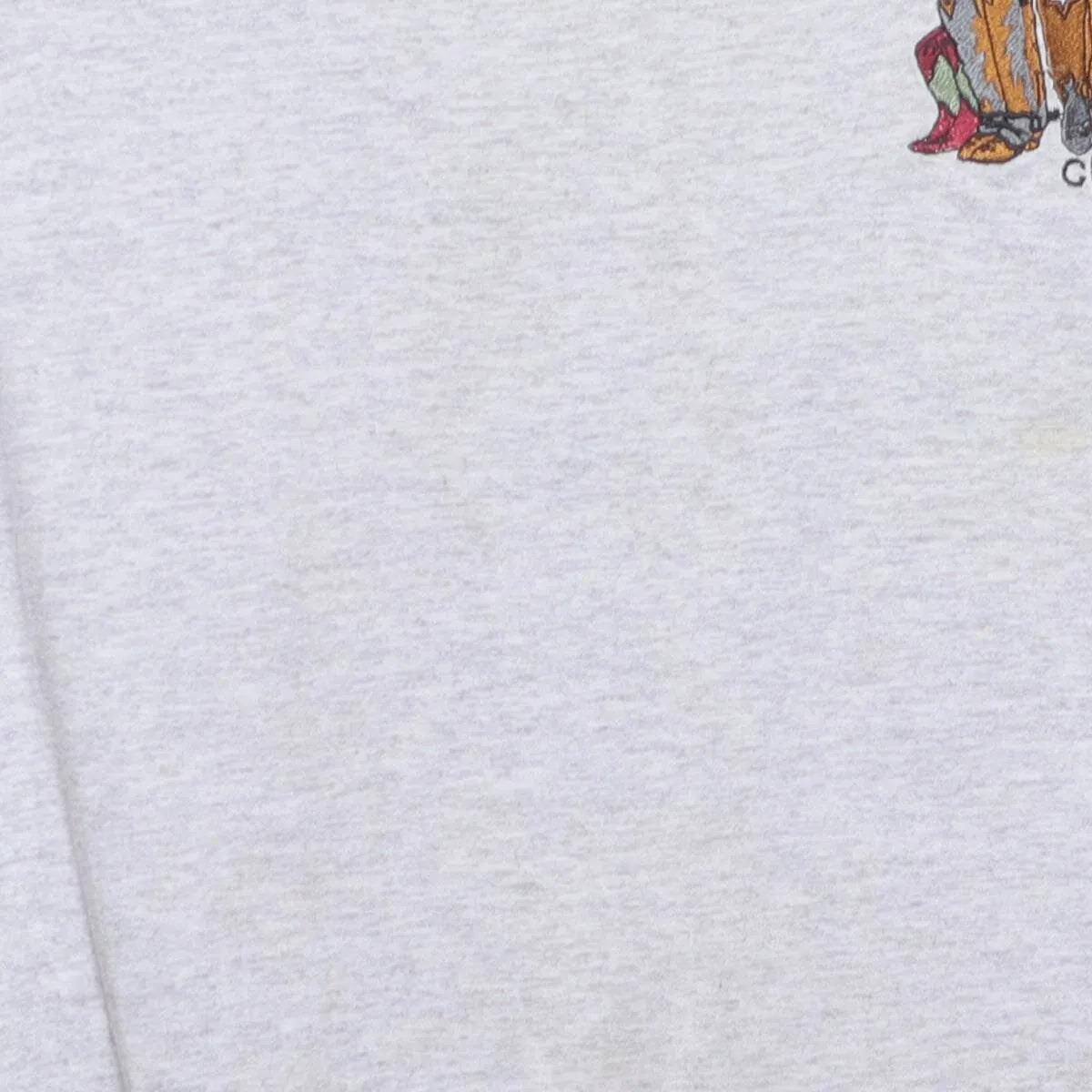 Close-up of the main graphic on the Vintage 1990s Cherokee "Carved Figures" T-Shirt - L