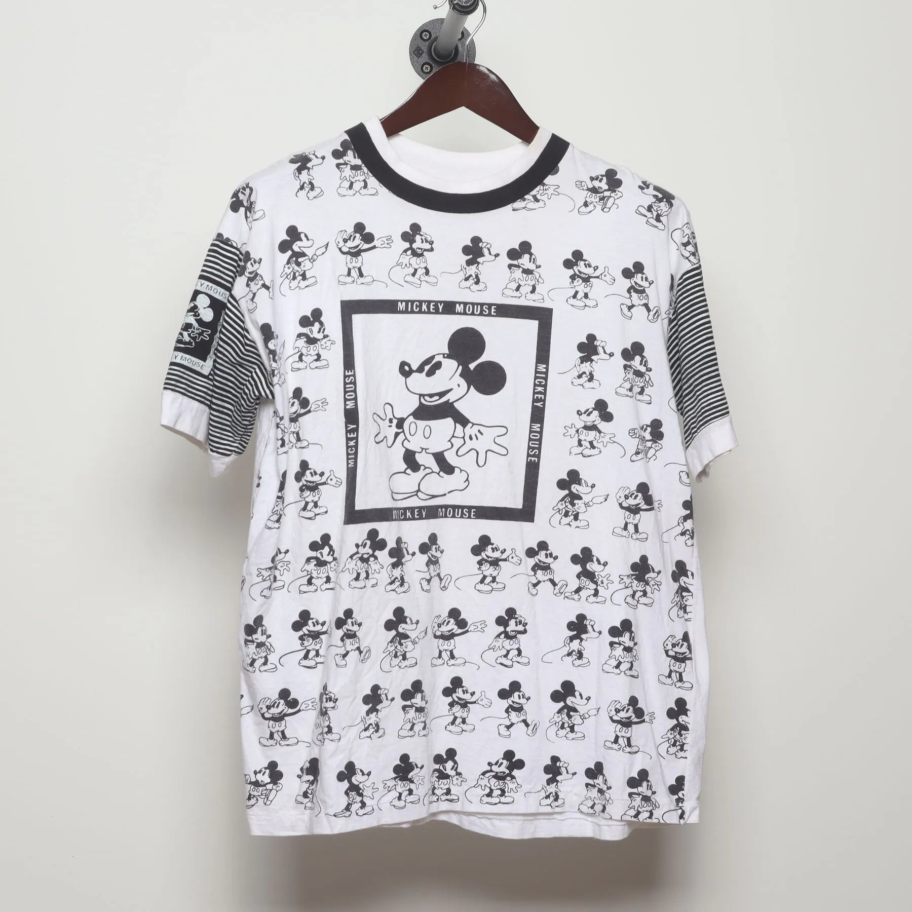Front view of Vintage 1990s Disney "Mickey Mouse All-Over Print" T-Shirt - L