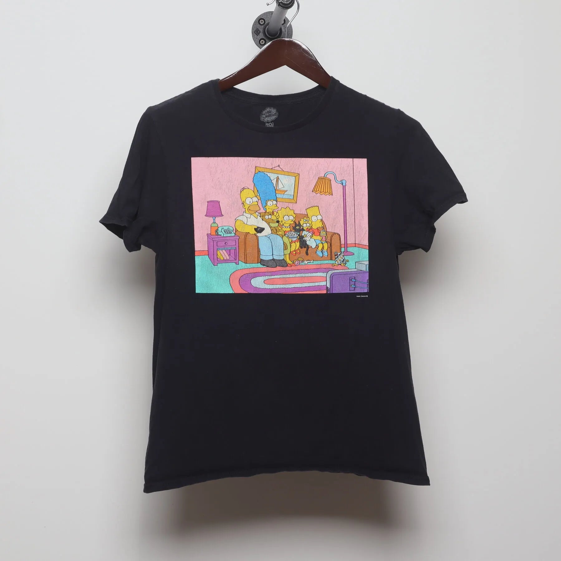 Front view of Vintage 1990s The Simpsons "Couch Gag" T-Shirt - S