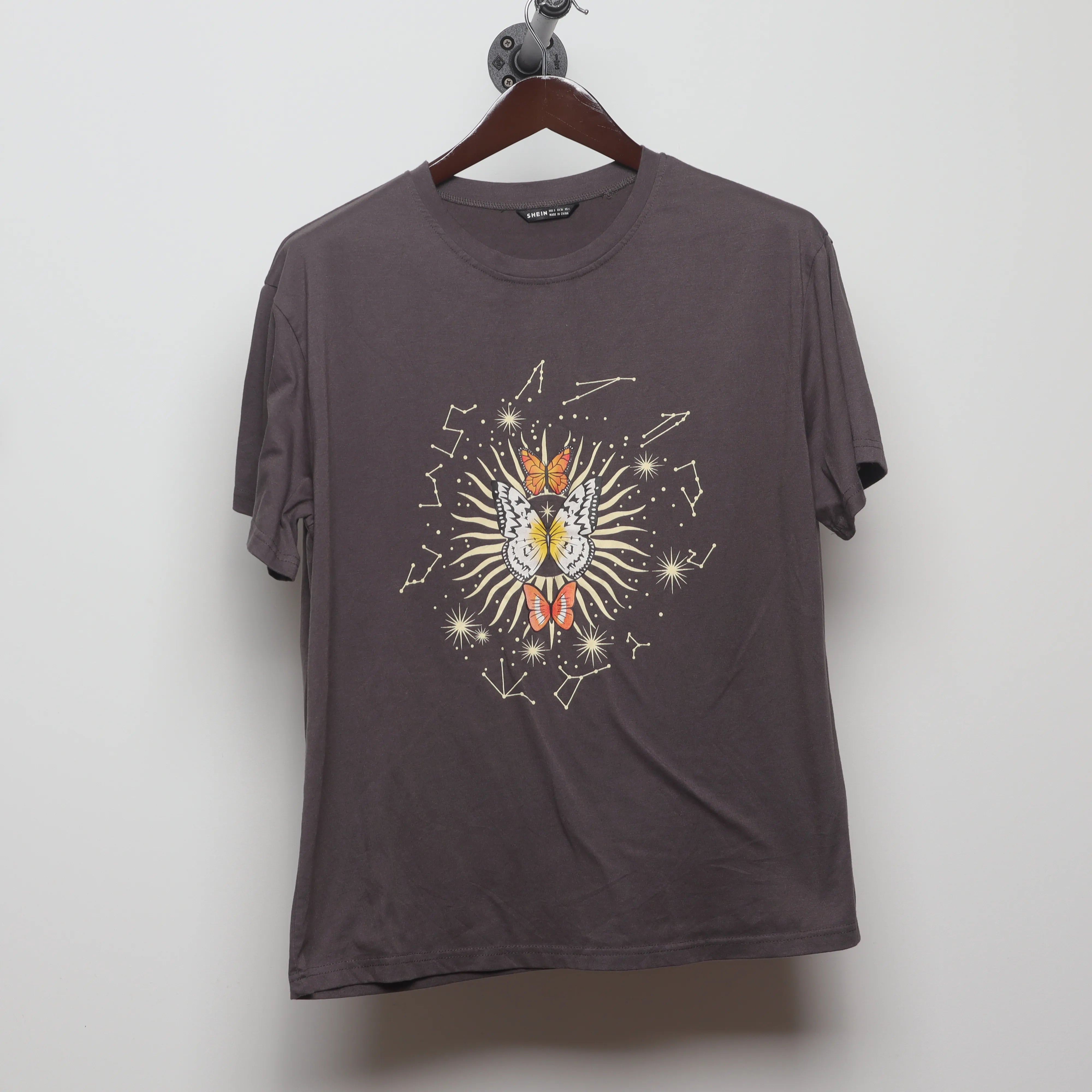 Front view of Vintage 2000s Celestial Butterfly Graphic Tee M
