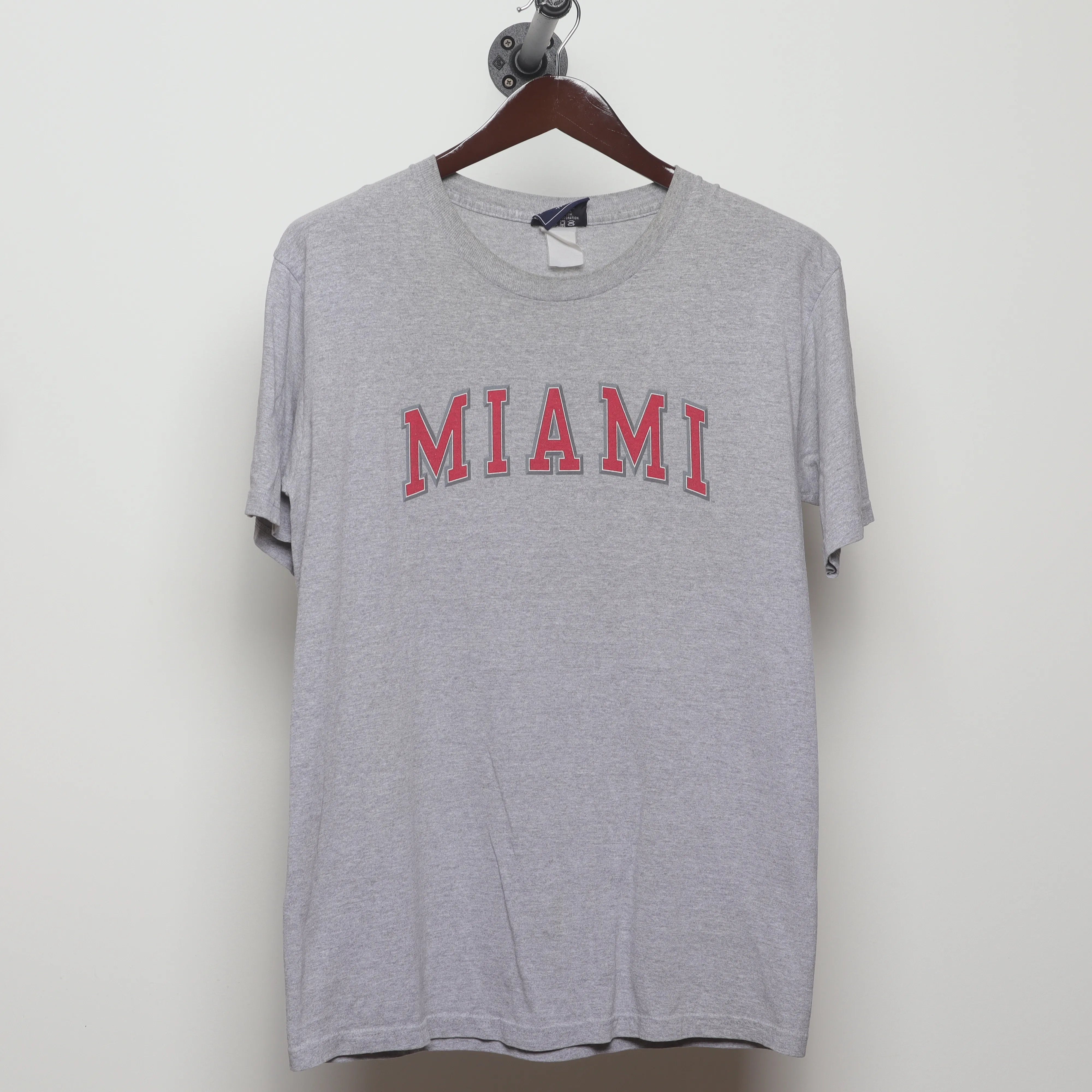 Front view of Vintage 2000s Miami Collegiate Arch Logo T-Shirt L