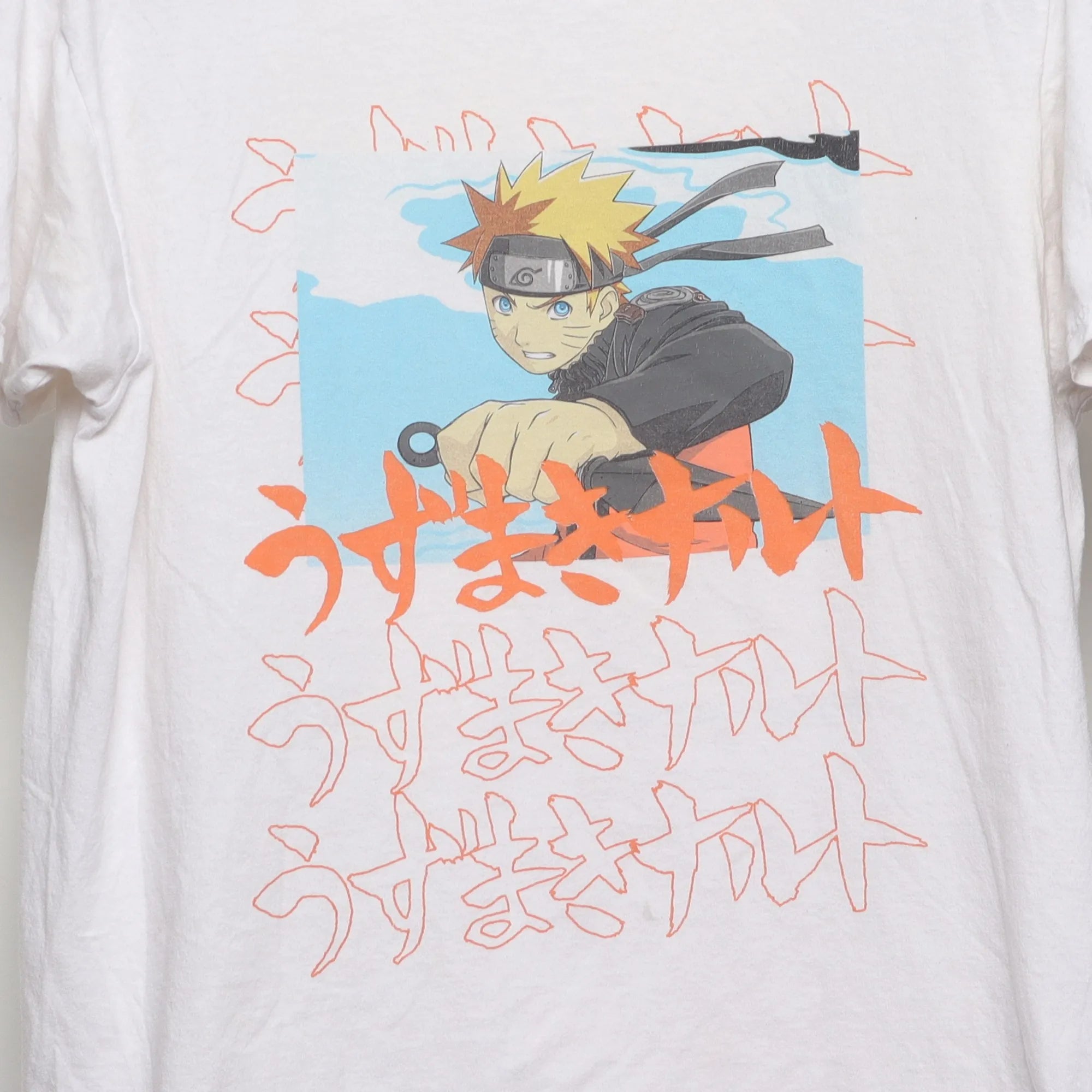 Close-up of the main graphic on the Vintage 2000s Naruto Shippuden Anime T-Shirt M