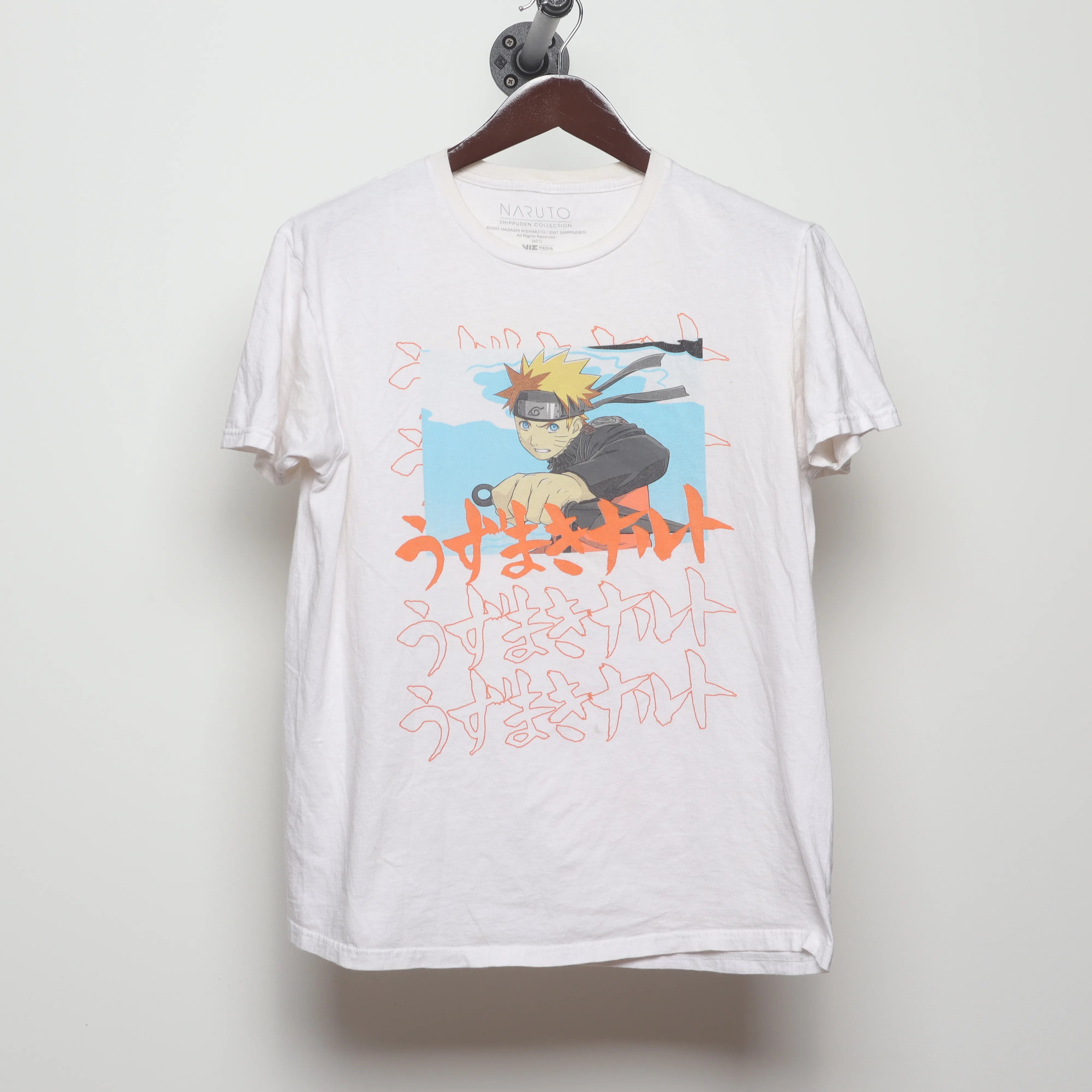 Front view of Vintage 2000s Naruto Shippuden Anime T-Shirt M