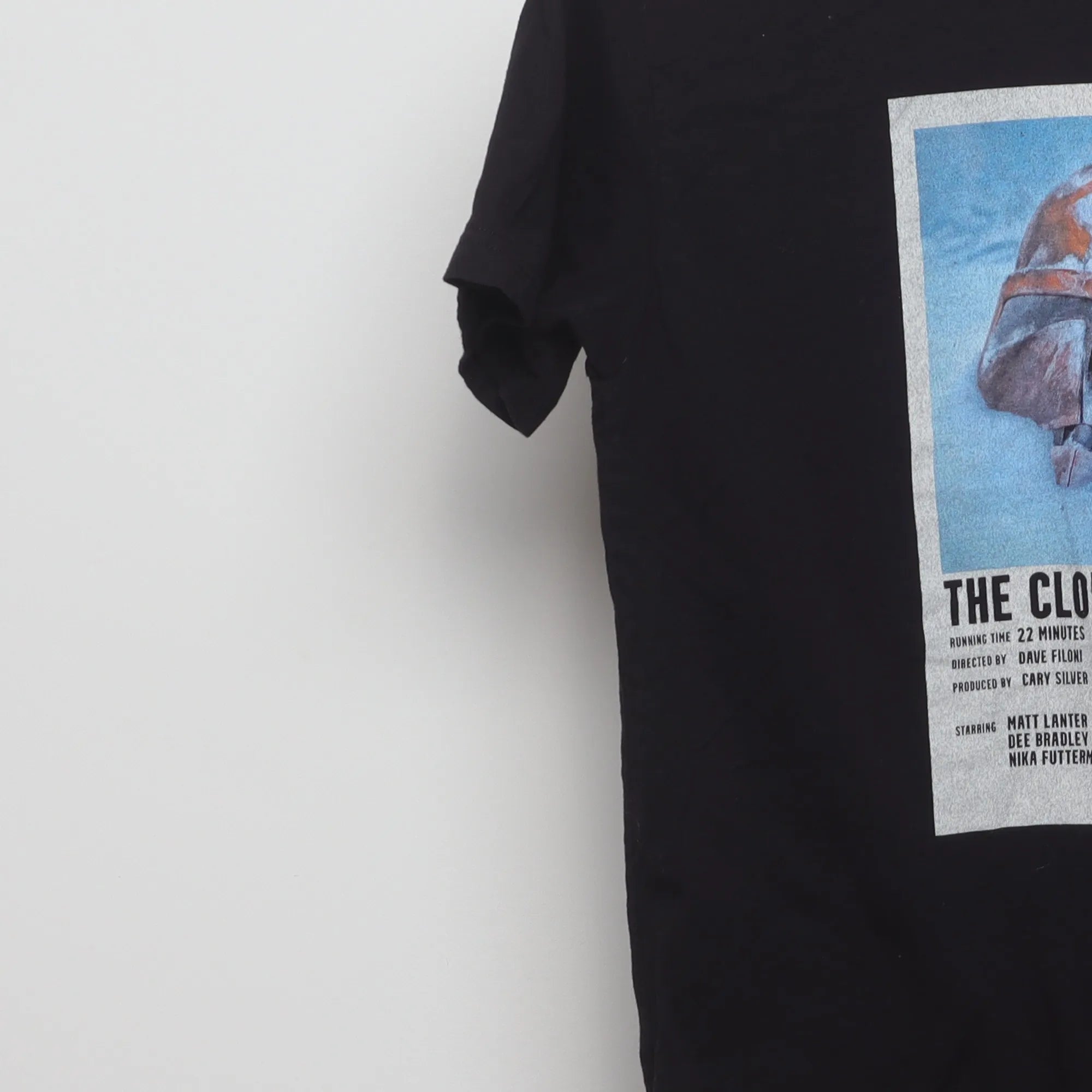 Close-up of the sleeve on the Vintage 2000s Star Wars Clone Wars Movie Poster Tee S