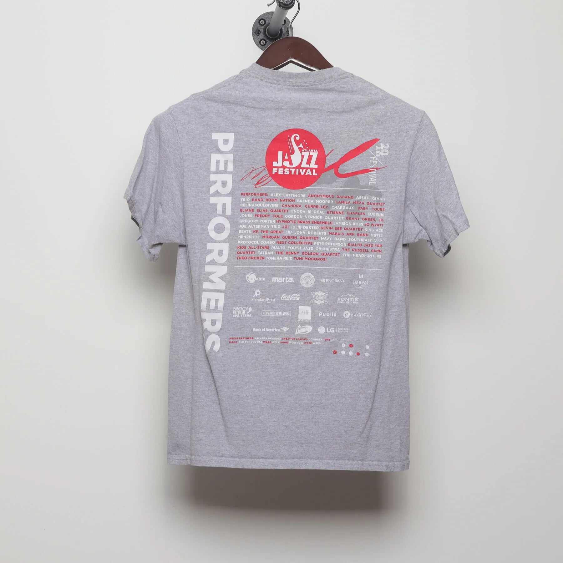 Back view of Vintage 2010s Atlanta Jazz Festival "39th Annual Performers" T-Shirt - S