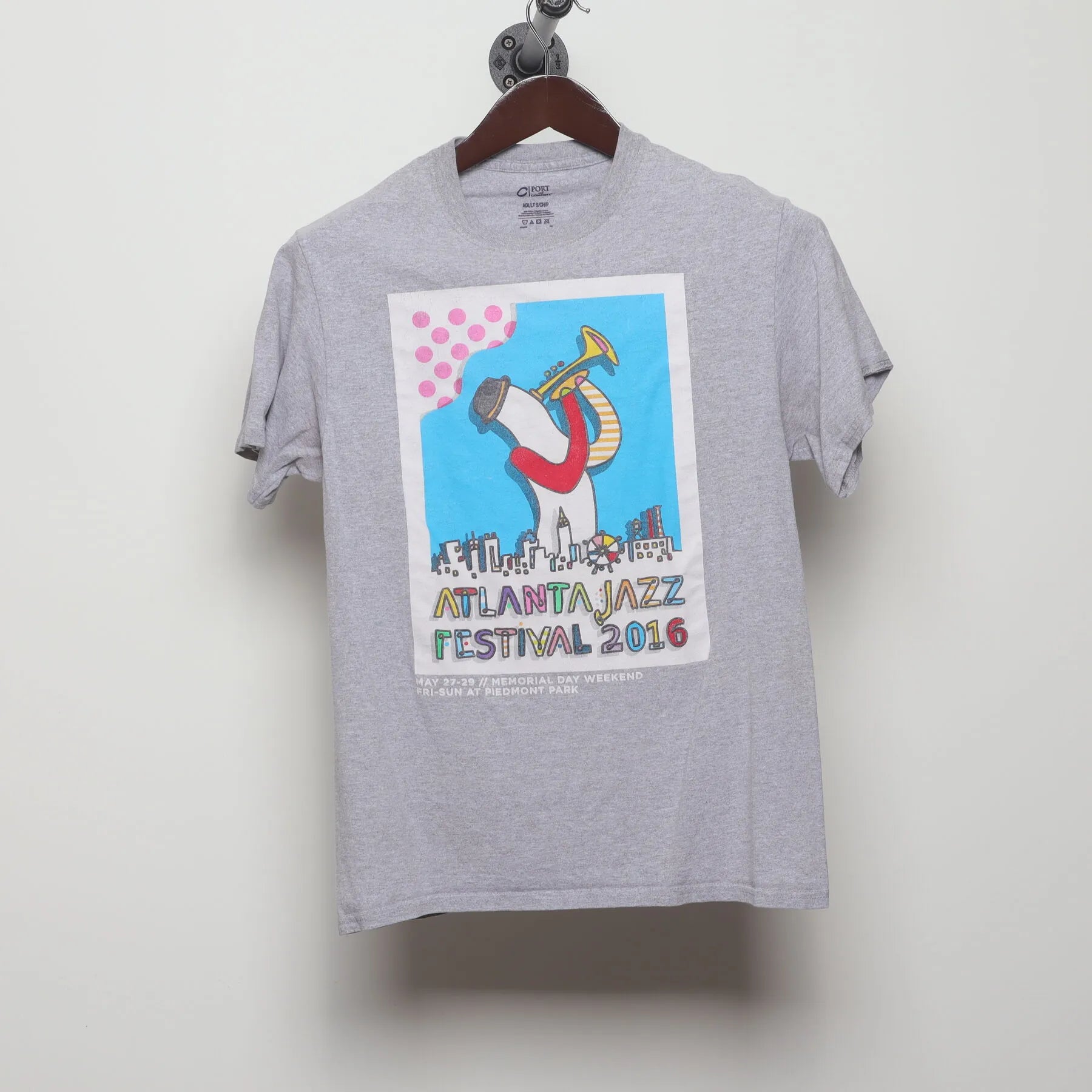 Front view of Vintage 2010s Atlanta Jazz Festival "39th Annual Performers" T-Shirt - S