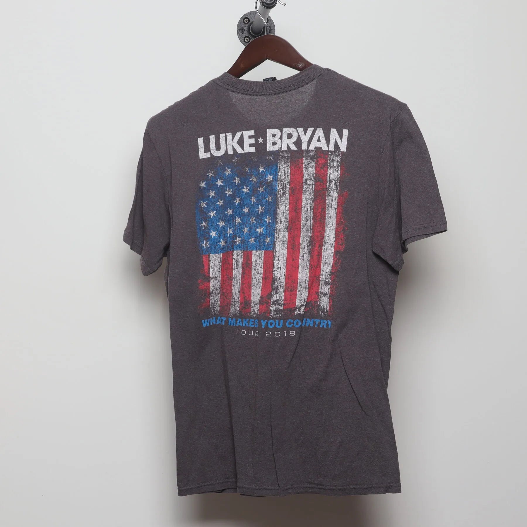 Back view of Vintage 2010s Luke Bryan "What Makes You Country Tour 2018" T-Shirt - M