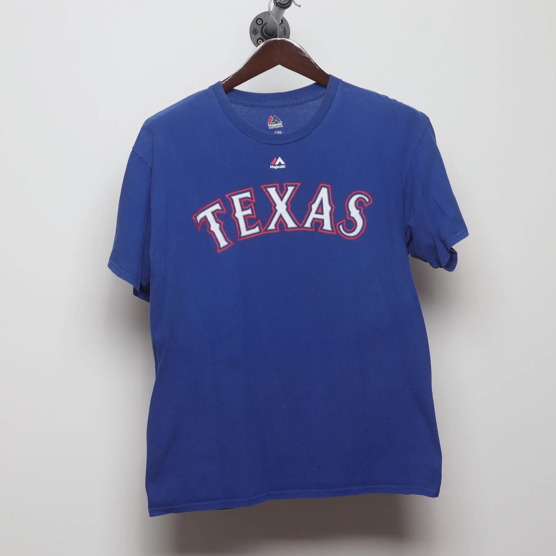 Front view of Vintage 2010s Majestic Texas Rangers "Rougned Odor #12" T-Shirt - M
