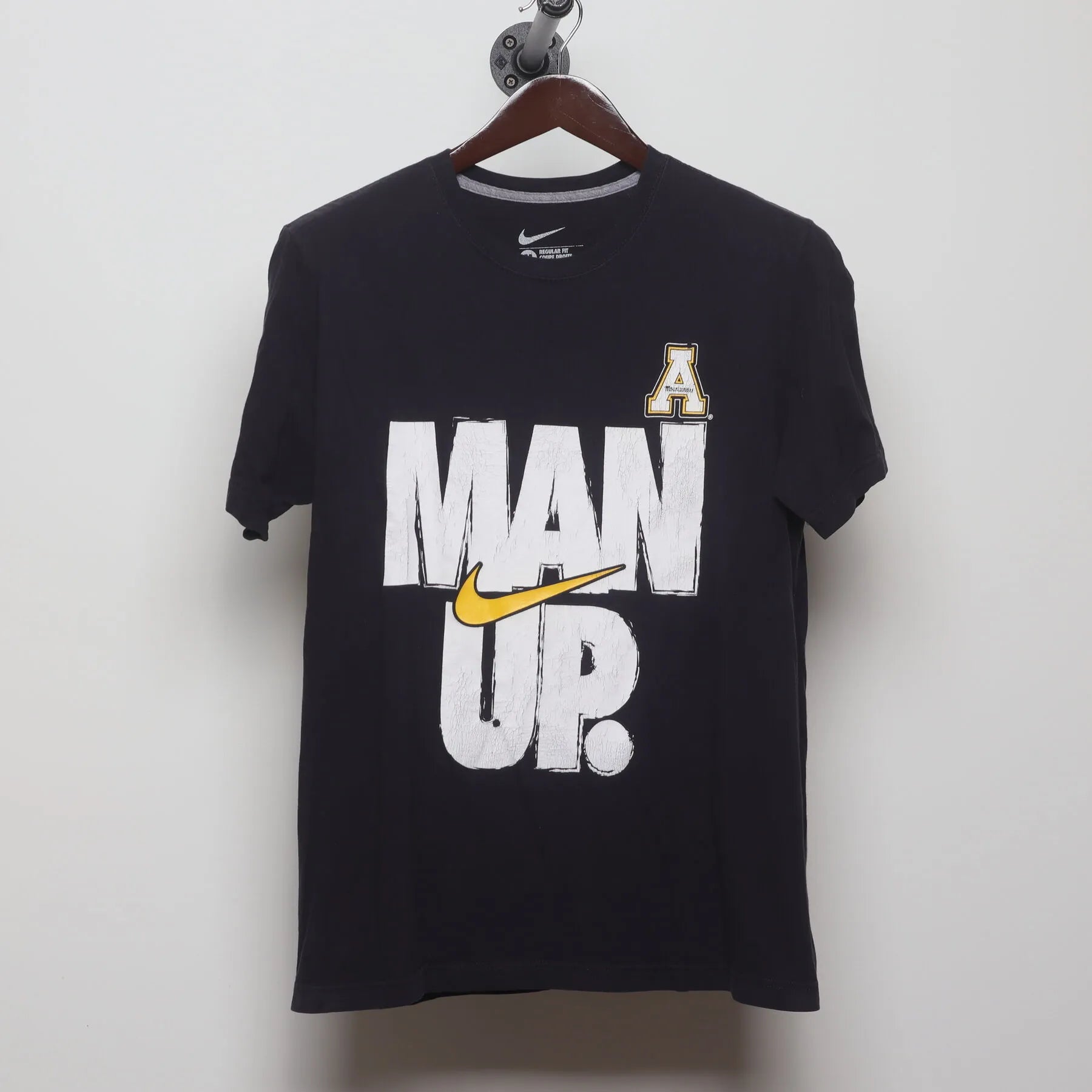 Front view of Vintage 2010s Nike Appalachian State "Man Up" T-Shirt - S