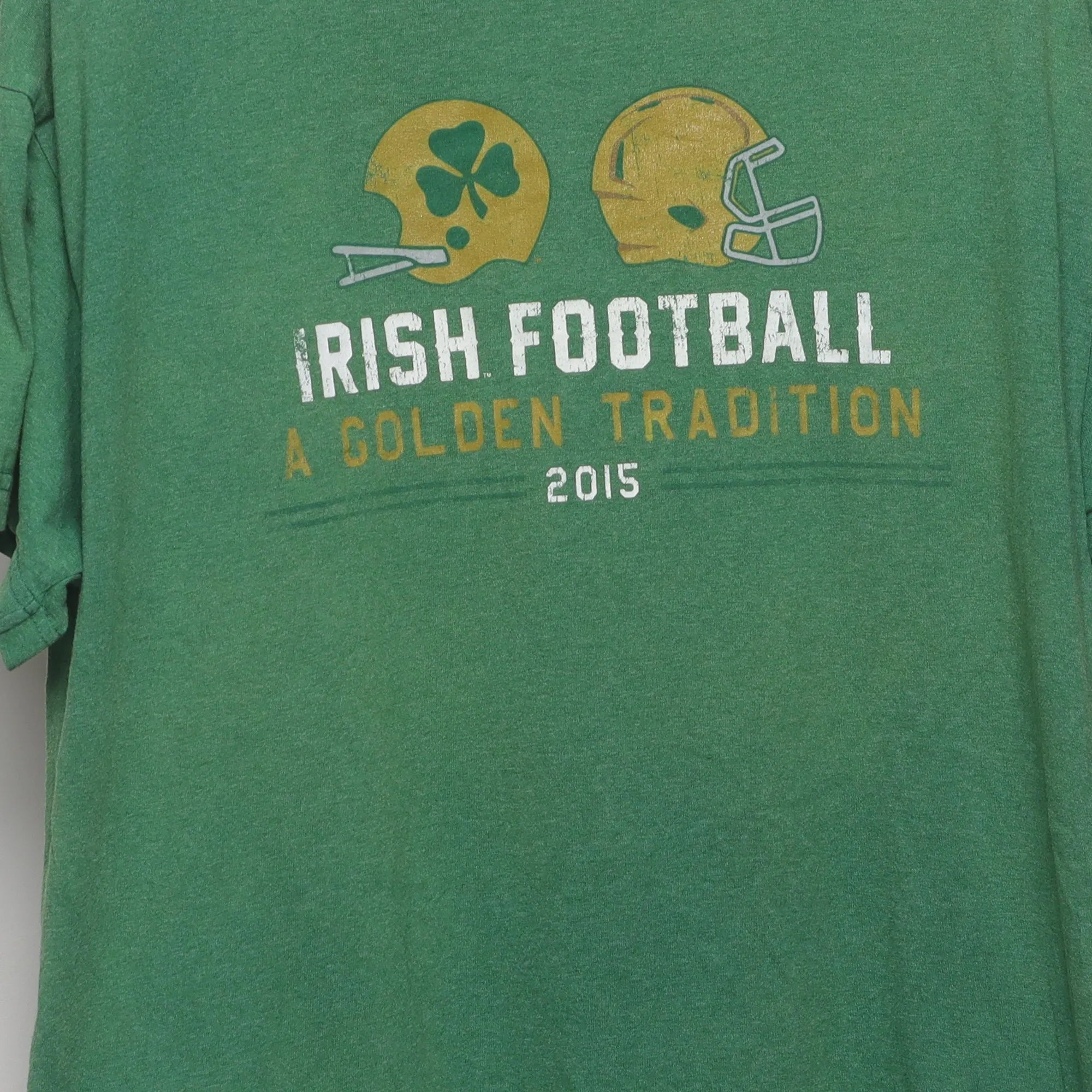 Close-up of the main graphic on the Vintage 2010s Notre Dame Football Graphic T-Shirt M