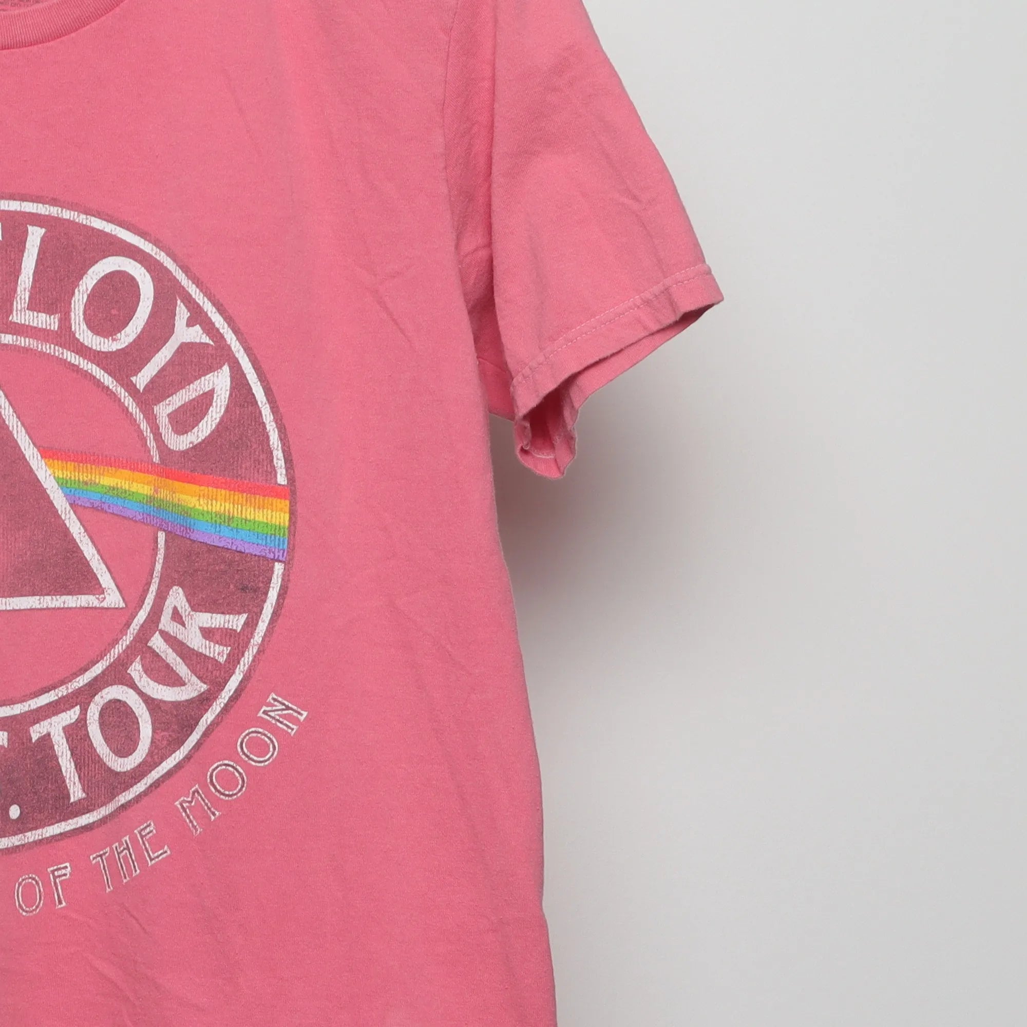 Close-up of the sleeve on the Vintage 2010s Pink Floyd 1973 Tour T-Shirt L