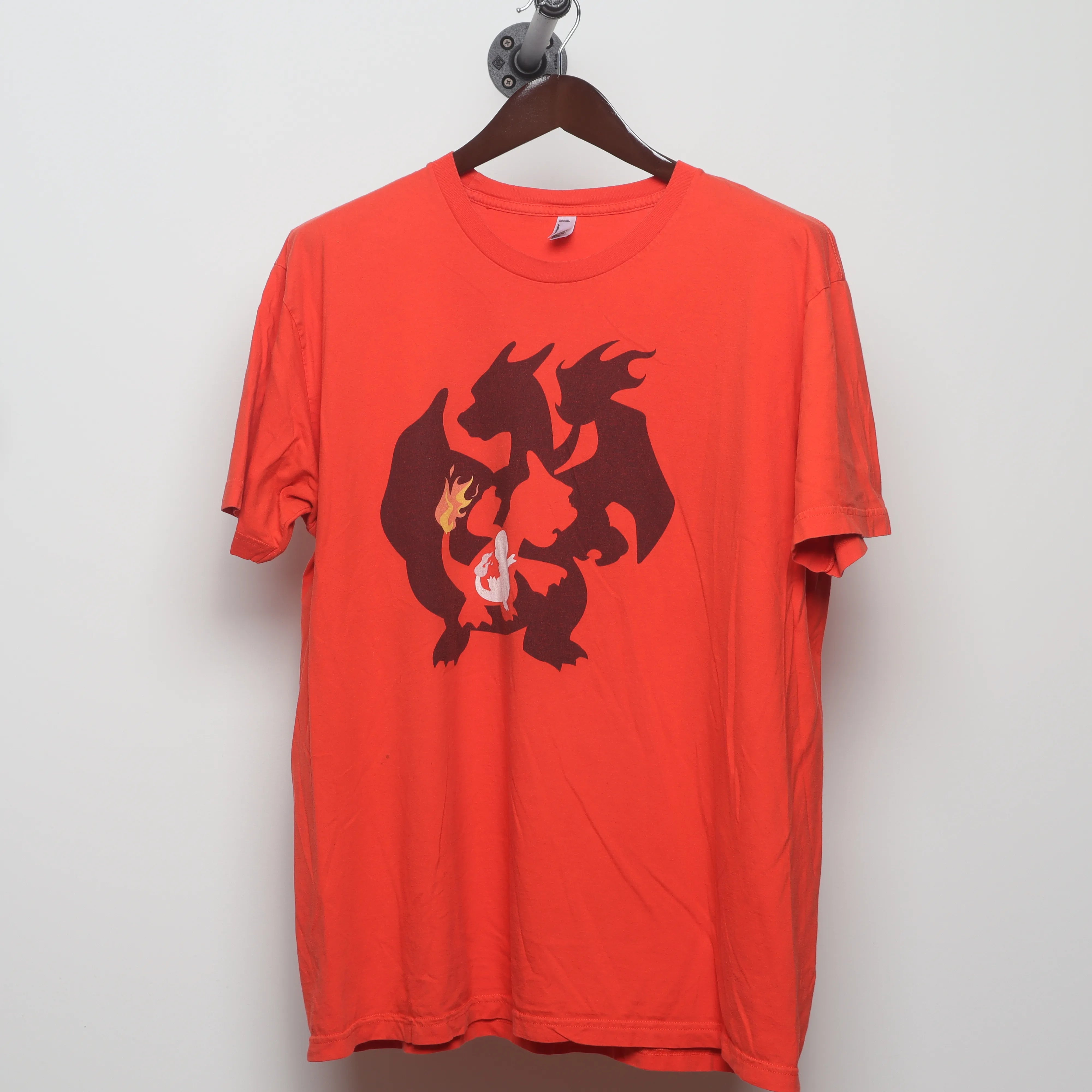 Front view of Vintage 2010s Pokémon Charizard Silhouette Tee XL