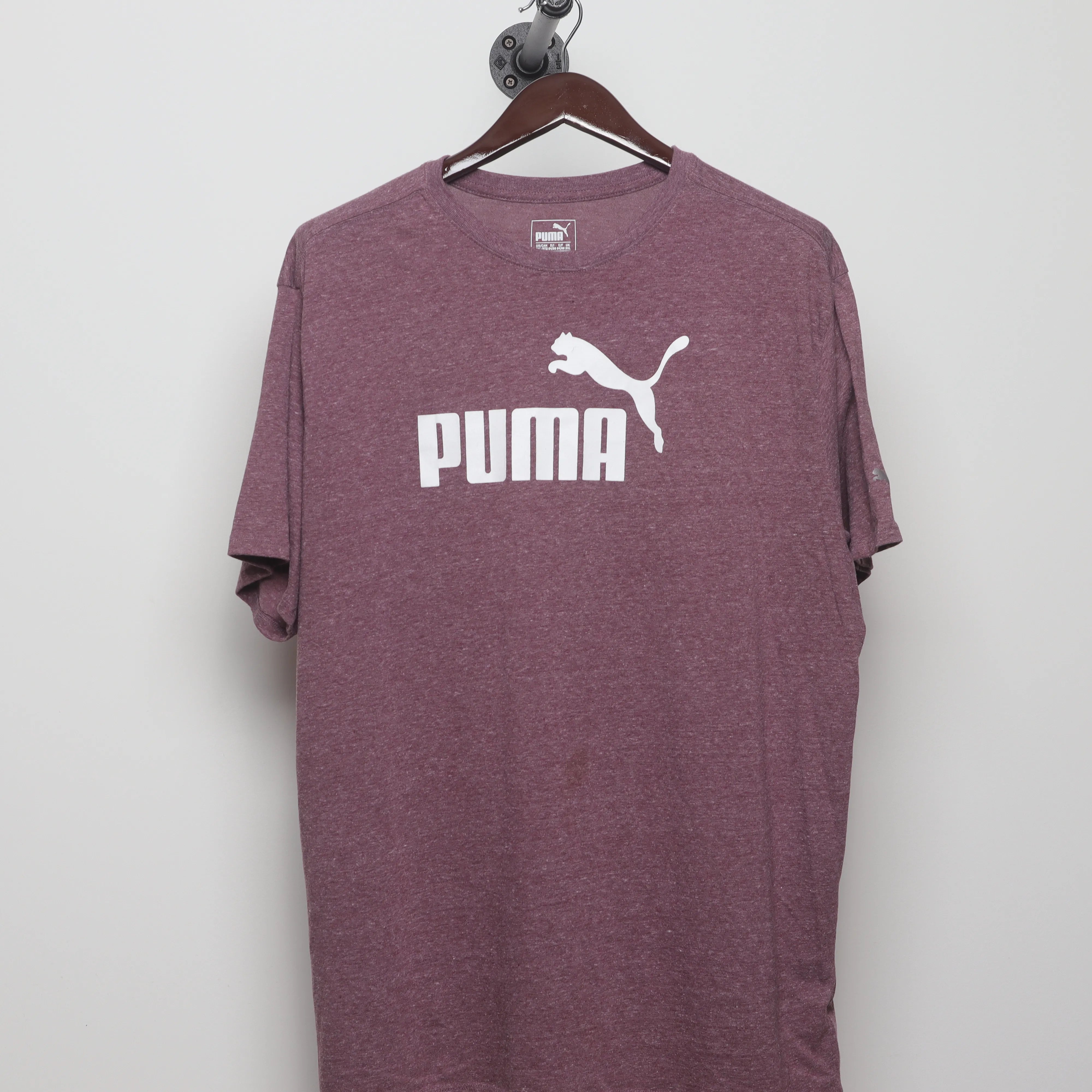 Front view of Vintage 2010s Puma Big Logo Heathered T-Shirt XL
