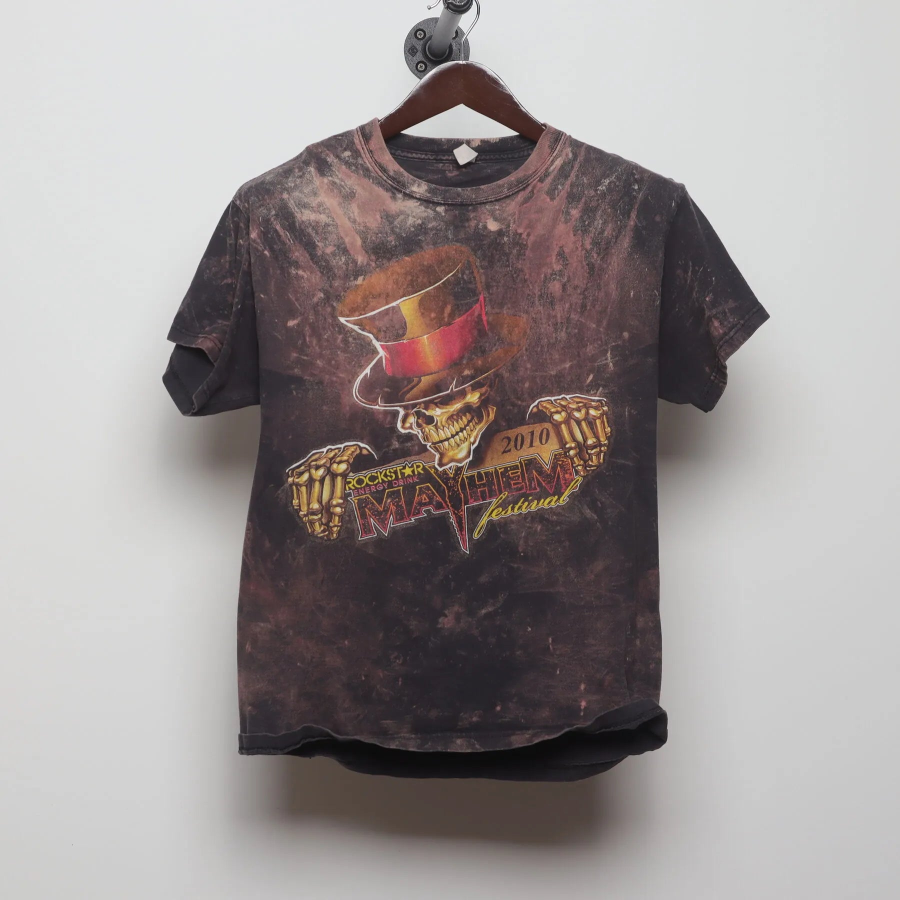 Front view of Vintage 2010s Rockstar Mayhem Festival "2010 Tour" T-Shirt - M