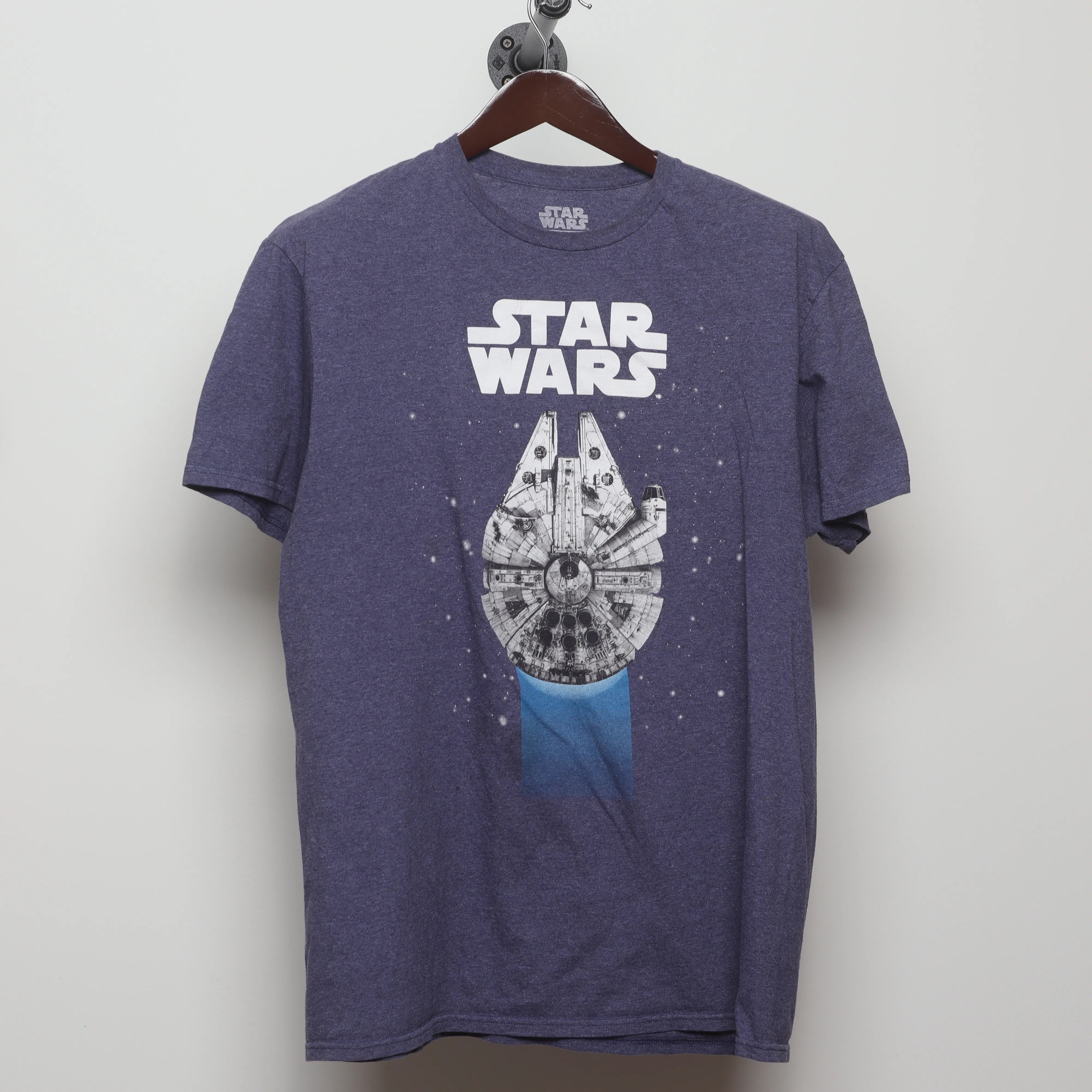 Front view of Vintage 2010s Star Wars Millennium Falcon T-Shirt M