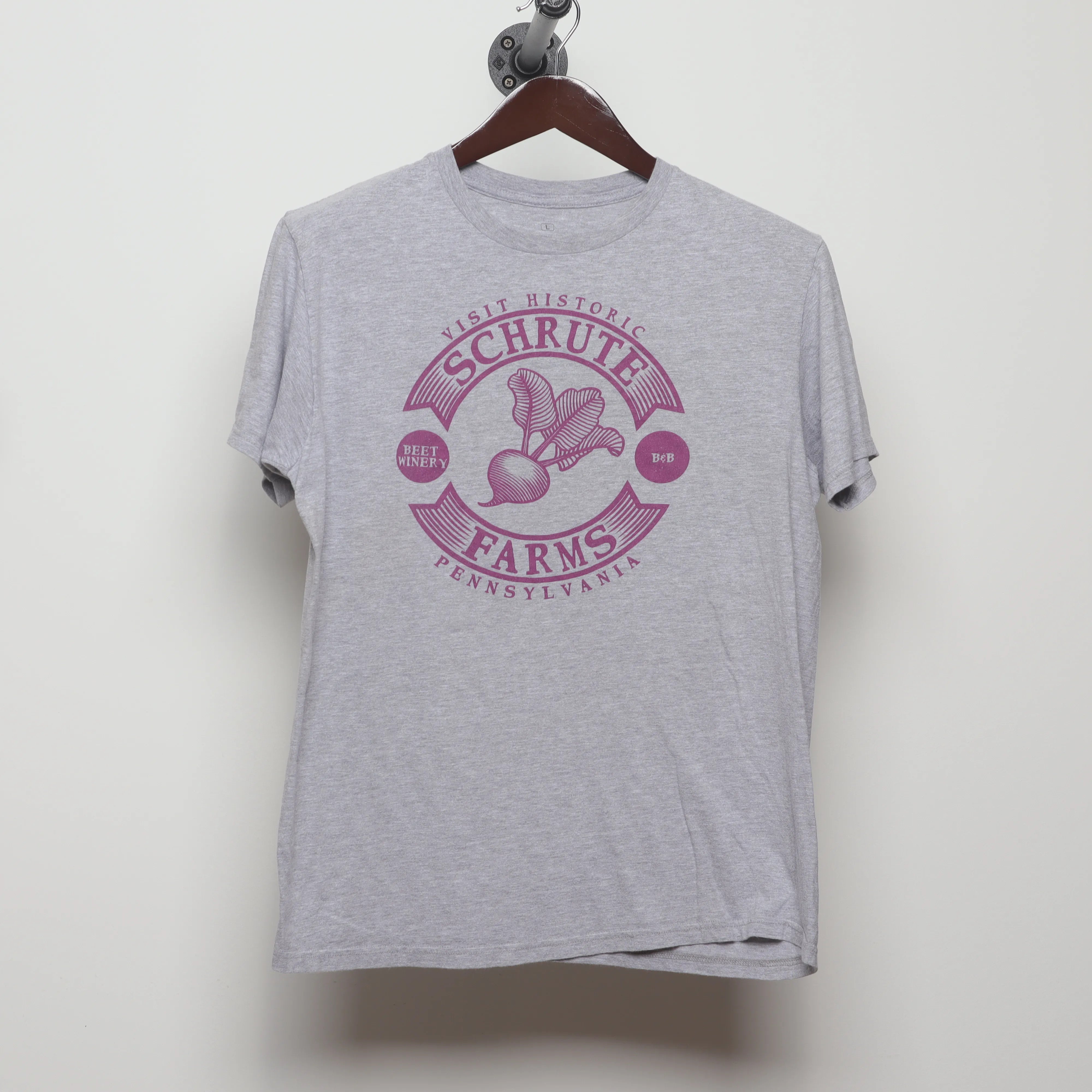 Front view of Vintage 2010s The Office Schrute Farms Graphic Tee M