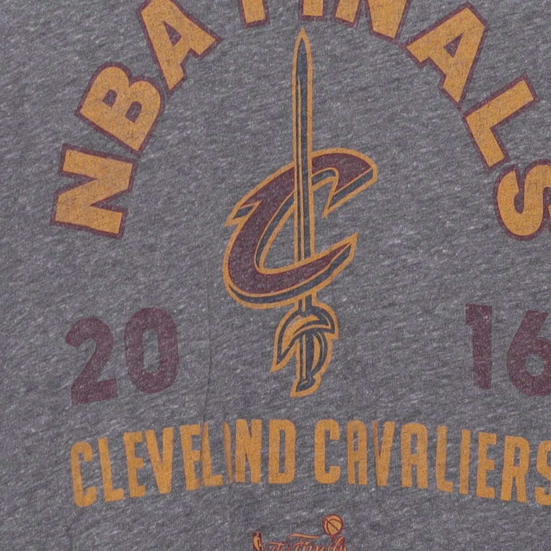 Close-up of the main graphic on the Vintage 2010s Adidas "2016 NBA Finals Cleveland Cavaliers" T-Shirt - M