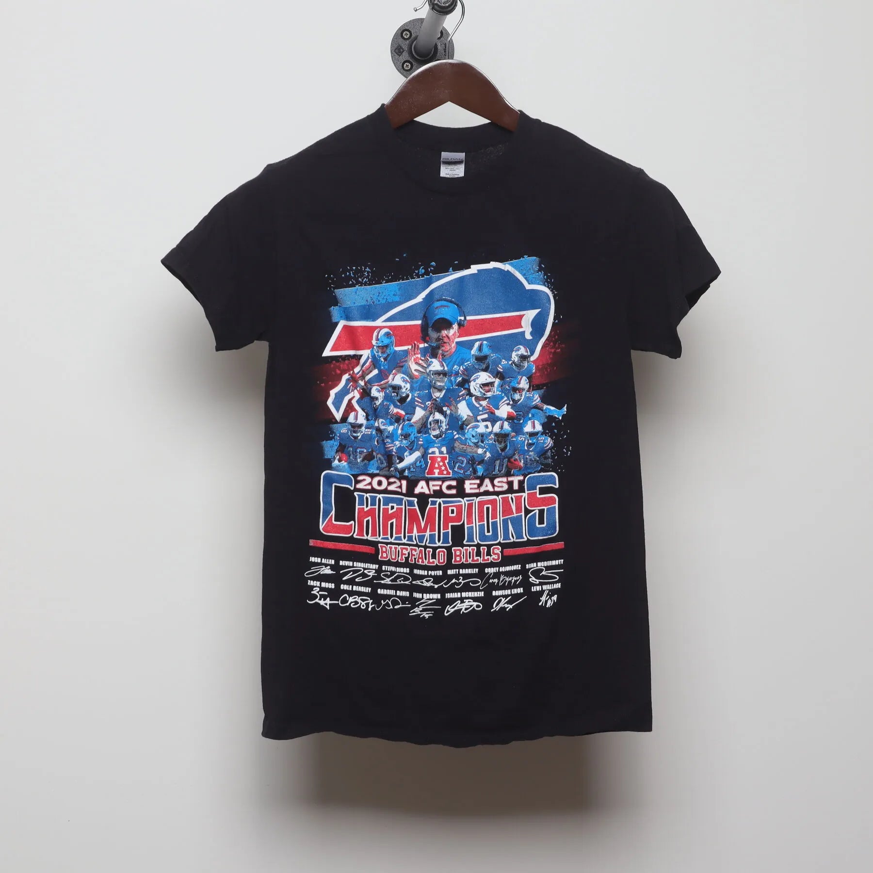 Front view of Vintage 2020s Buffalo Bills "2021 AFC East Champions" T-Shirt - XS