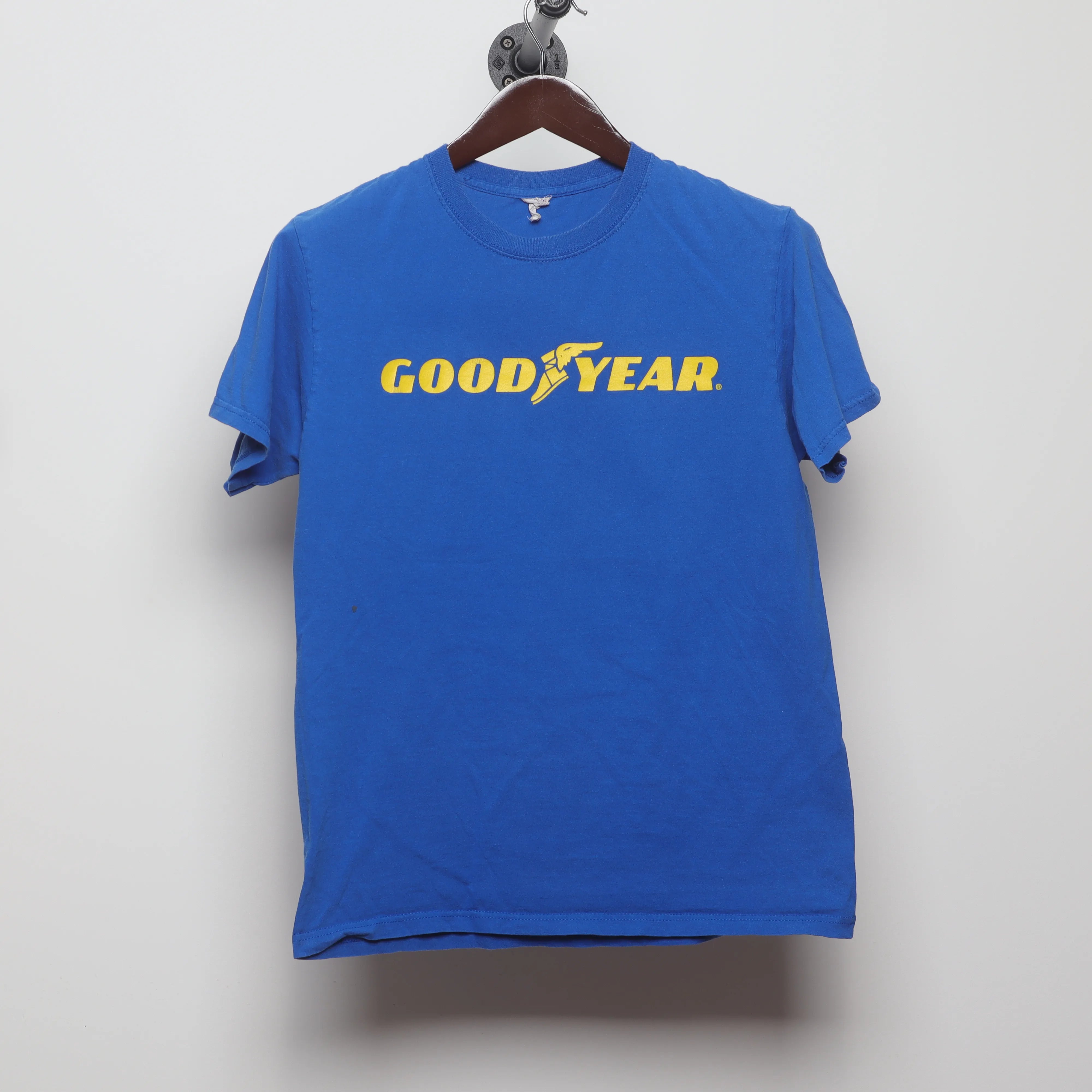 Front view of Vintage 90s Goodyear Winged Foot Logo T-Shirt S