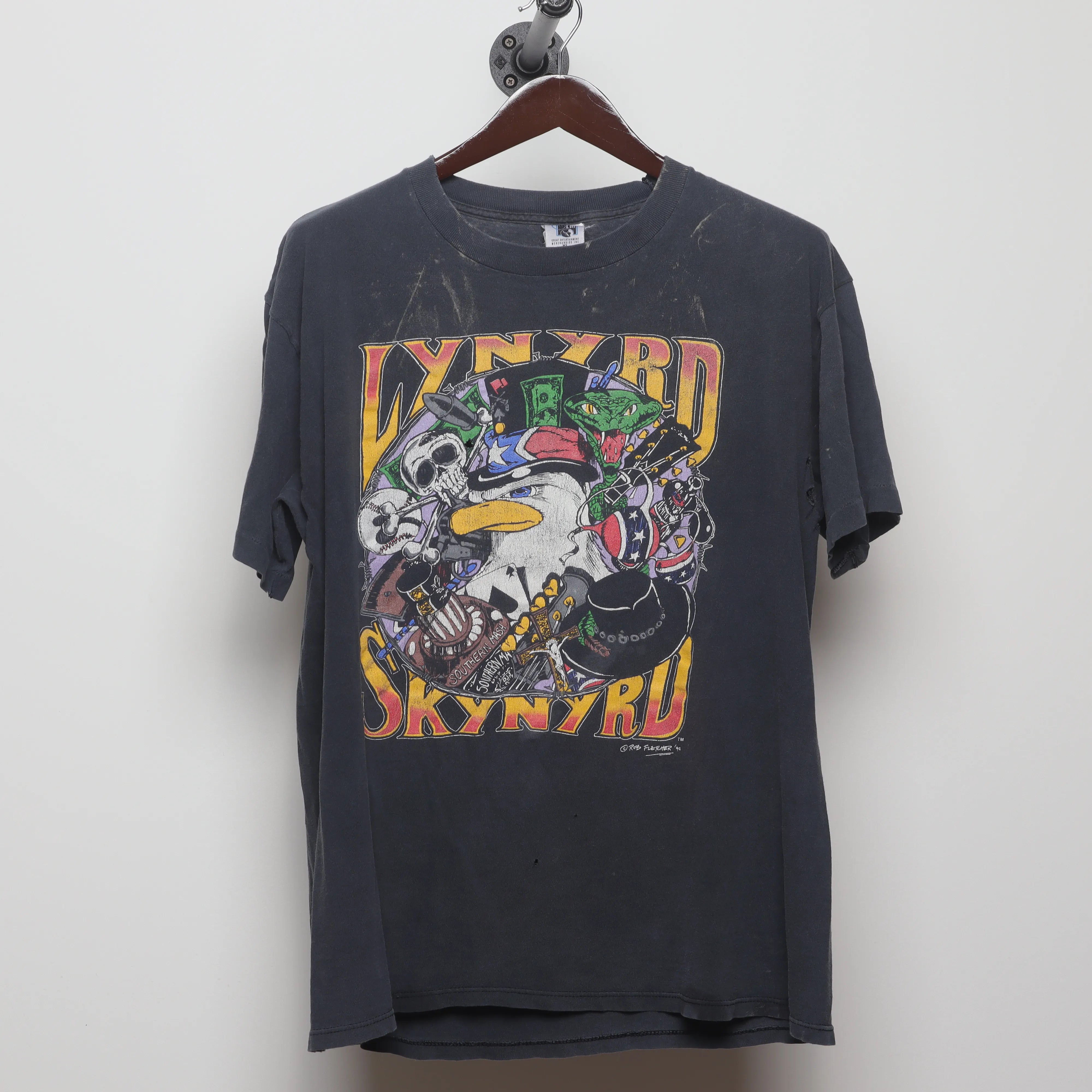 Front view of Vintage 90s Lynyrd Skynyrd Double Sided Band Tee L