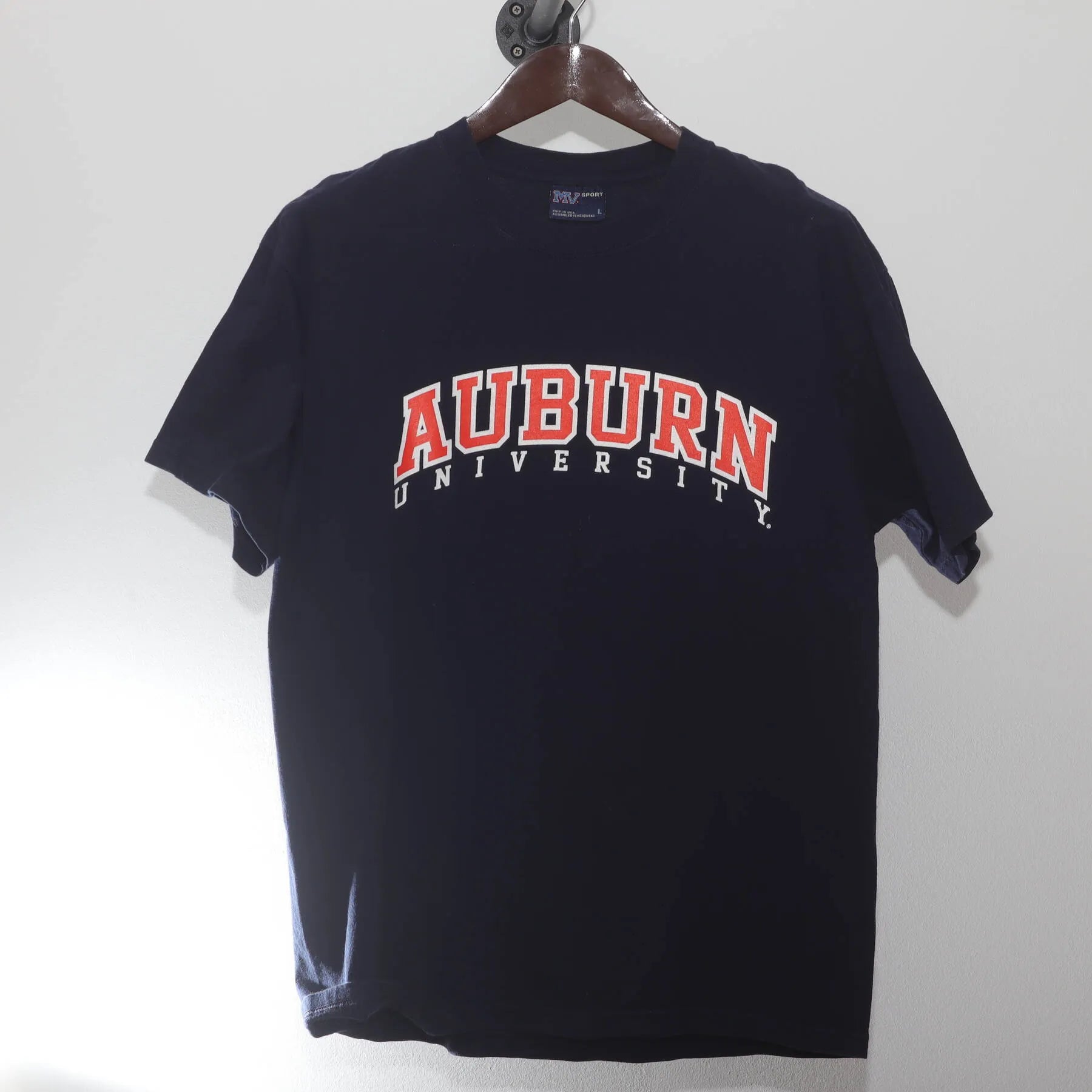 Front view of Vintage 1990s Ralph Lauren Sport "Auburn University" T-Shirt - M