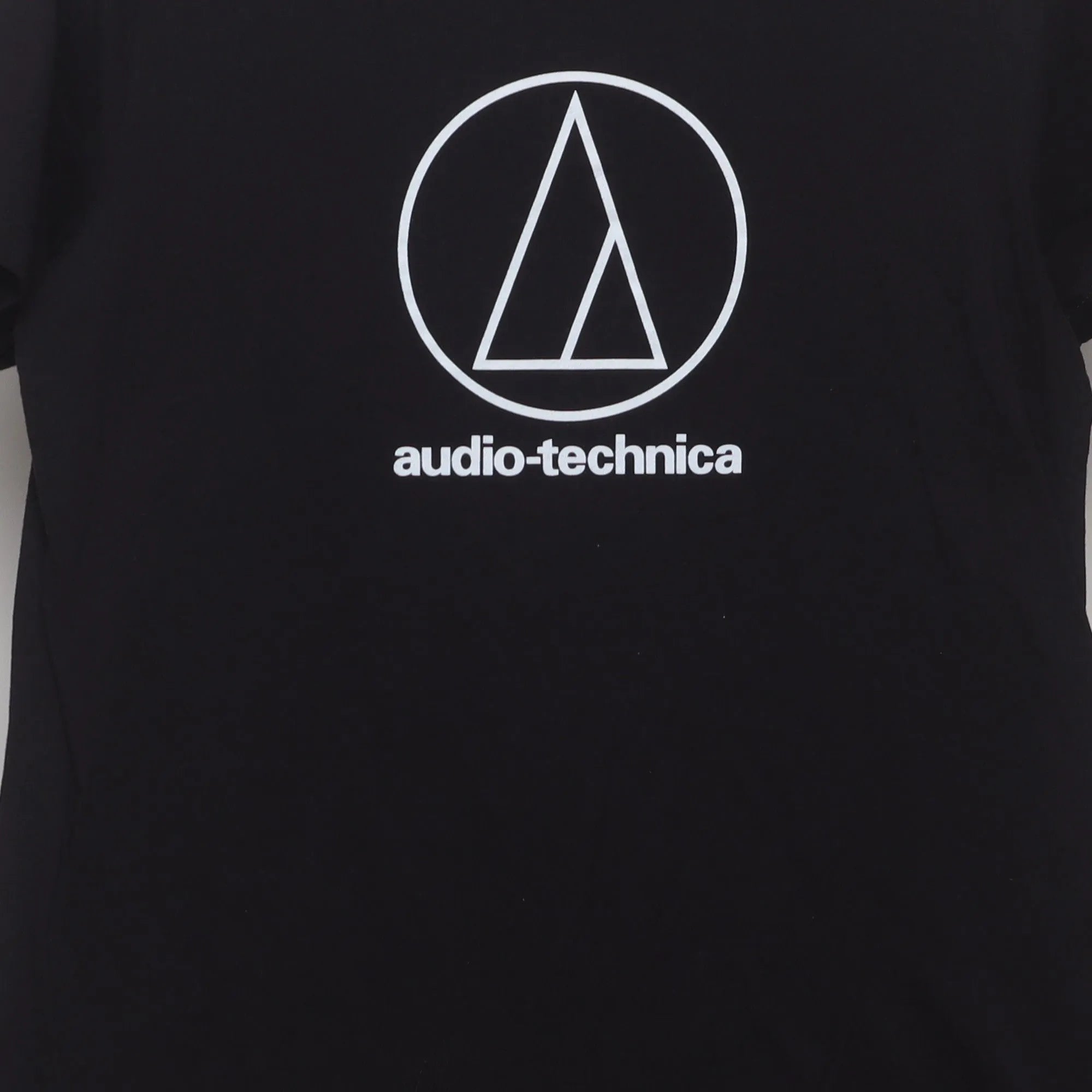 Close-up of the main graphic on the Vintage Audio-Technica Logo Promo T-Shirt S