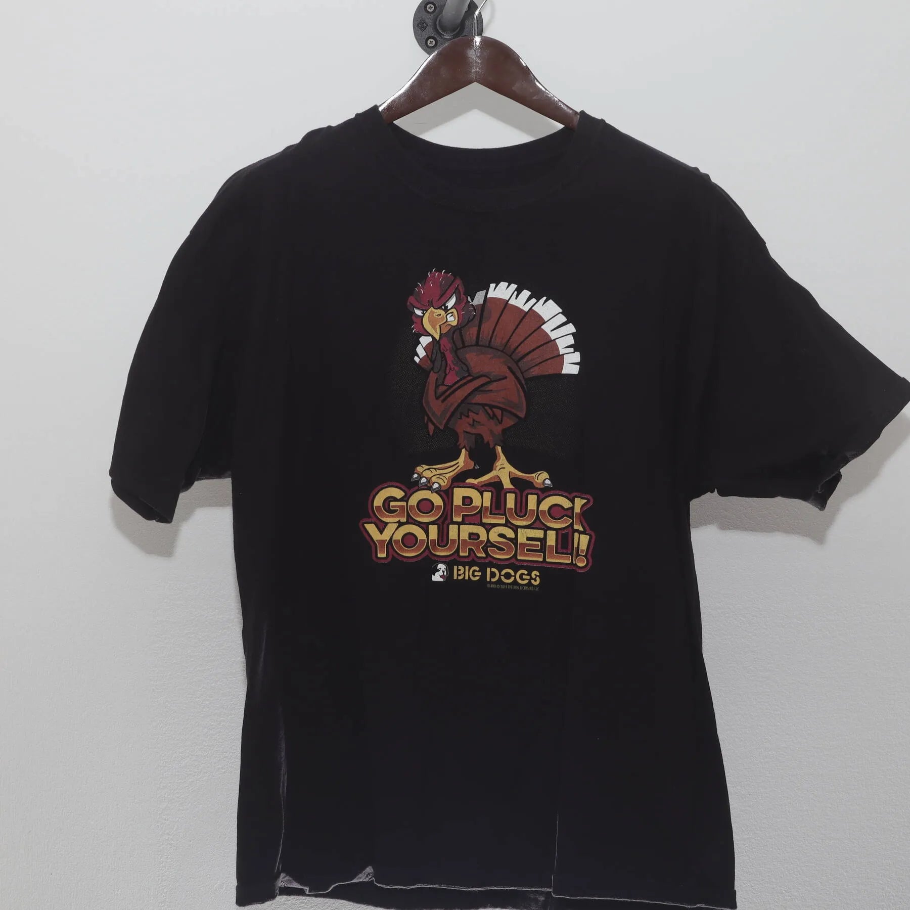 Front view of Vintage Y2K Big Dogs "Go Pluck Yourself!" T-Shirt - XL