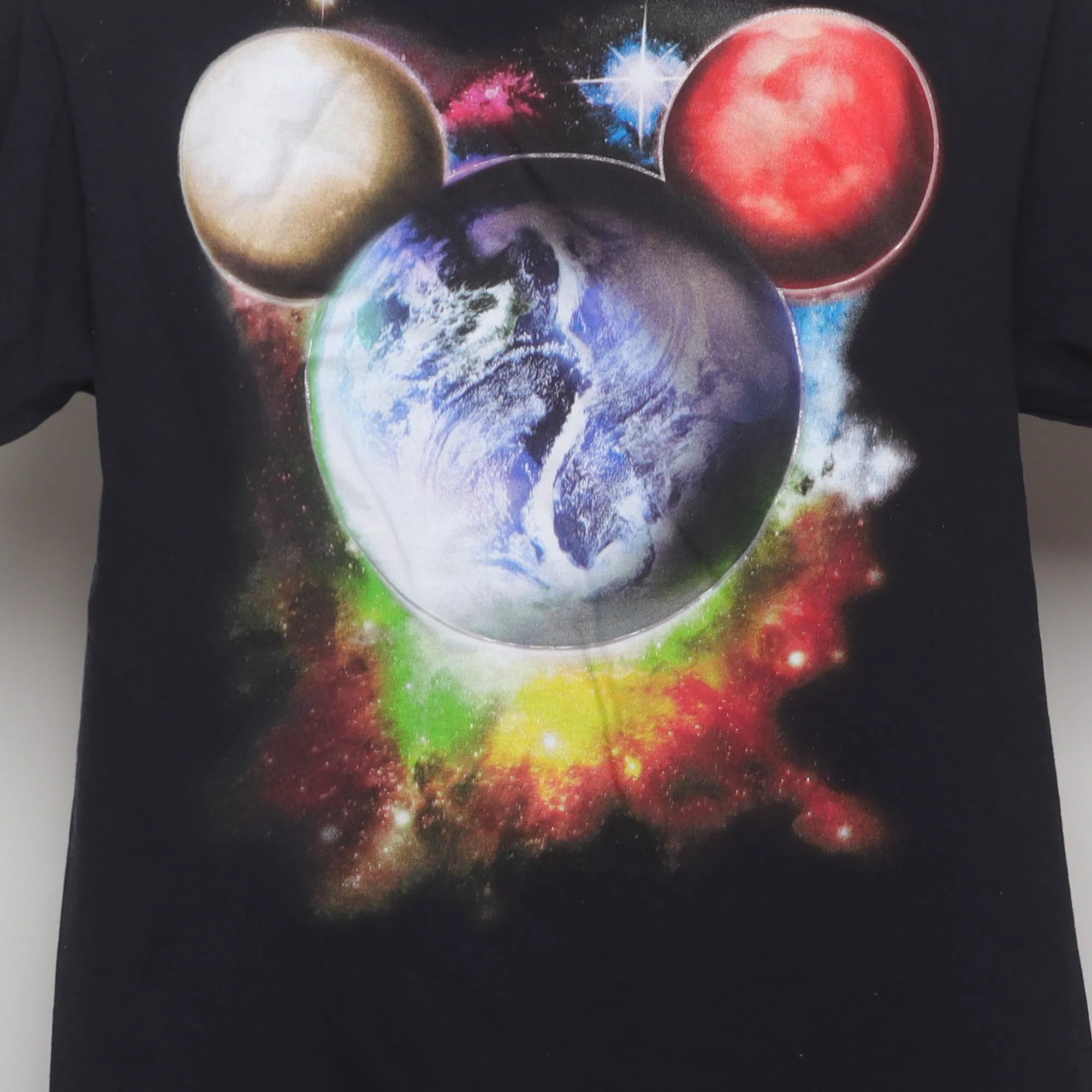 Close-up of the main graphic on the Vintage Disney Parks Cosmic Mickey Graphic T-Shirt S