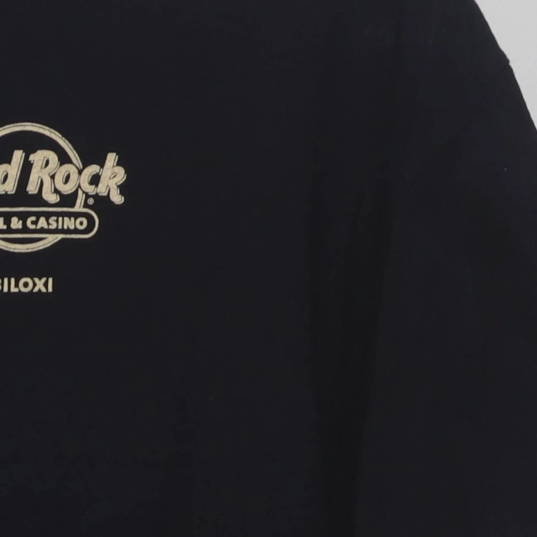 Close-up of the Right sleeve on the Vintage 2000s Hard Rock Casino "Nothing Like The First Time" T-Shirt - L