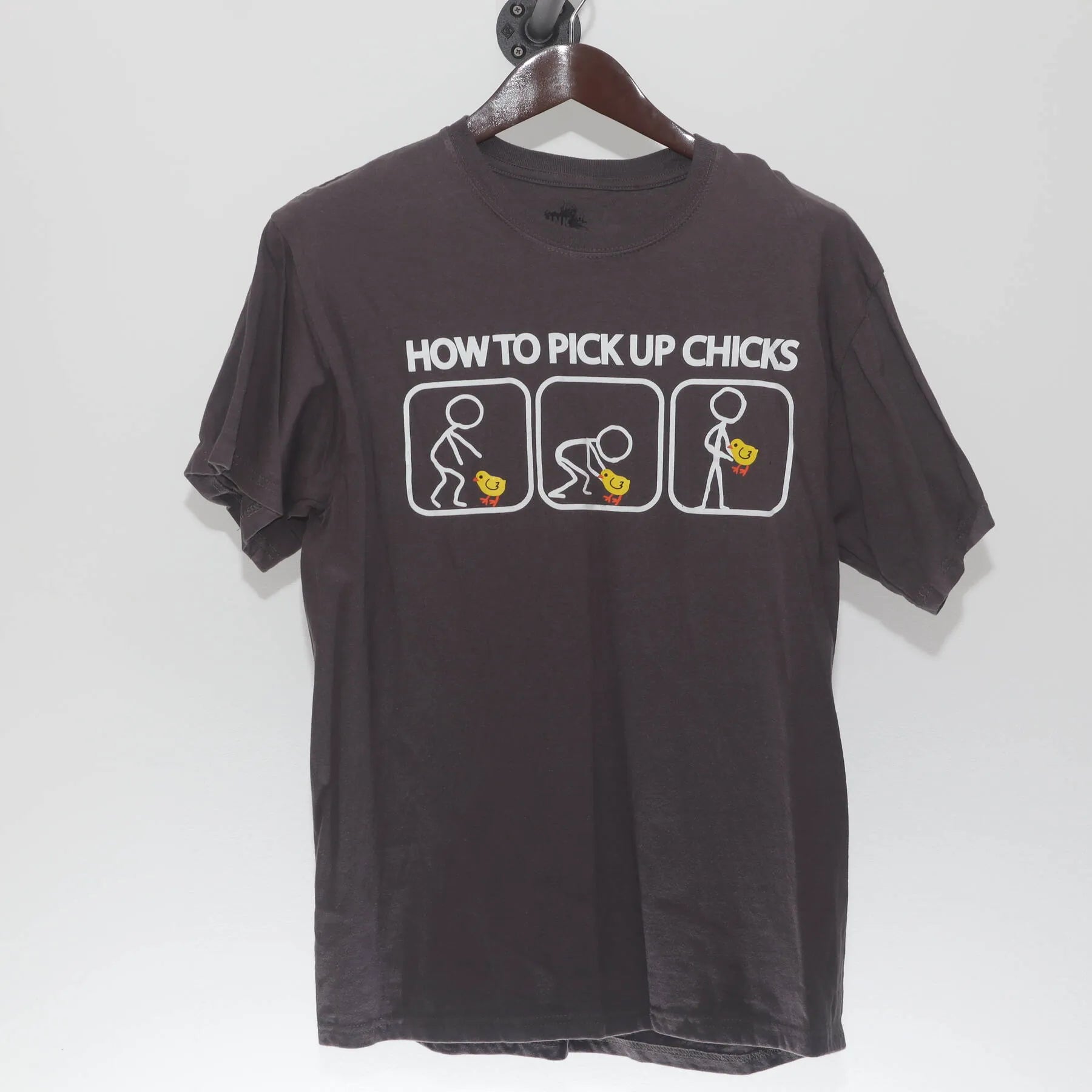 Front view of Vintage Y2K Ripple Junction "How To Pick Up Chicks" T-Shirt - M