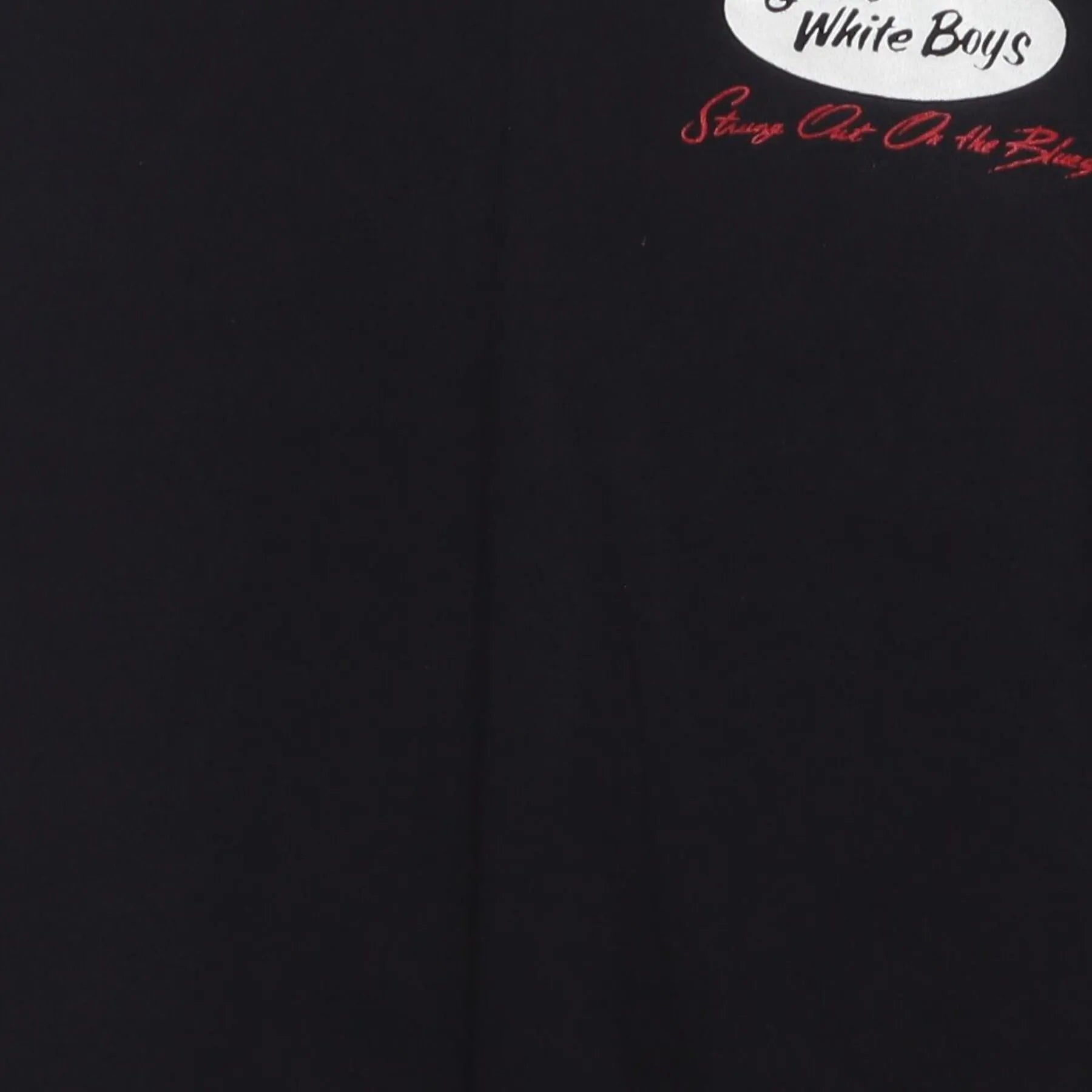 Close-up of the main graphic on the Vintage Y2K Howard & The White Boys "Strung Out On The Blues" T-Shirt - M